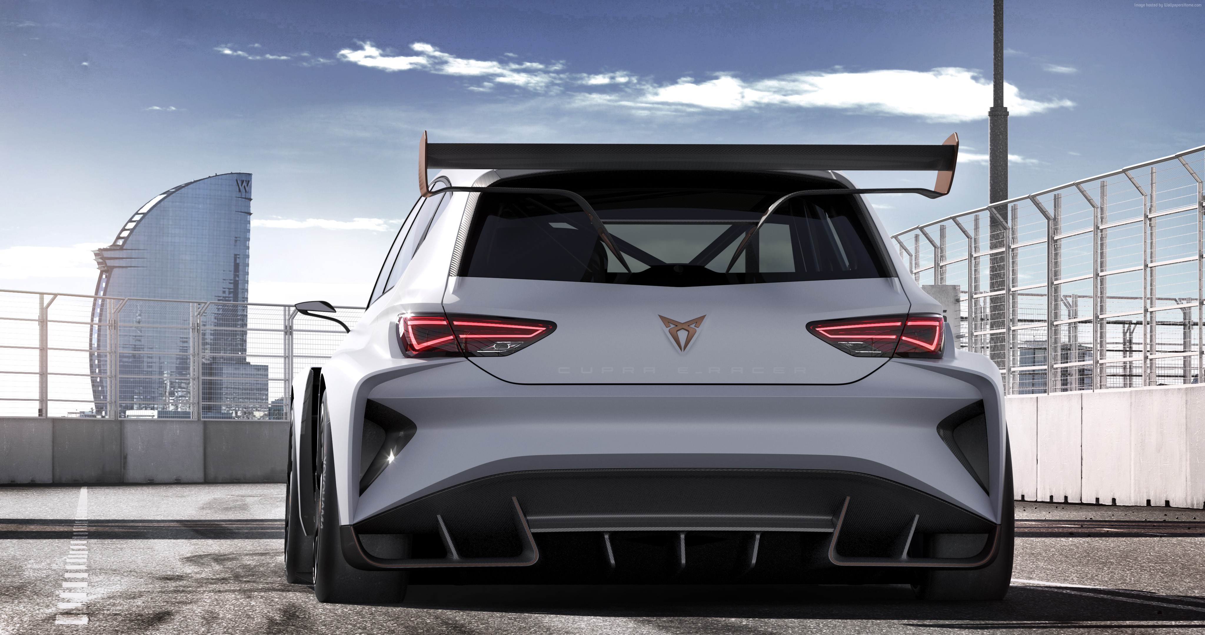 Seat Cupra E-Racer electric car rear view HD Wallpaper