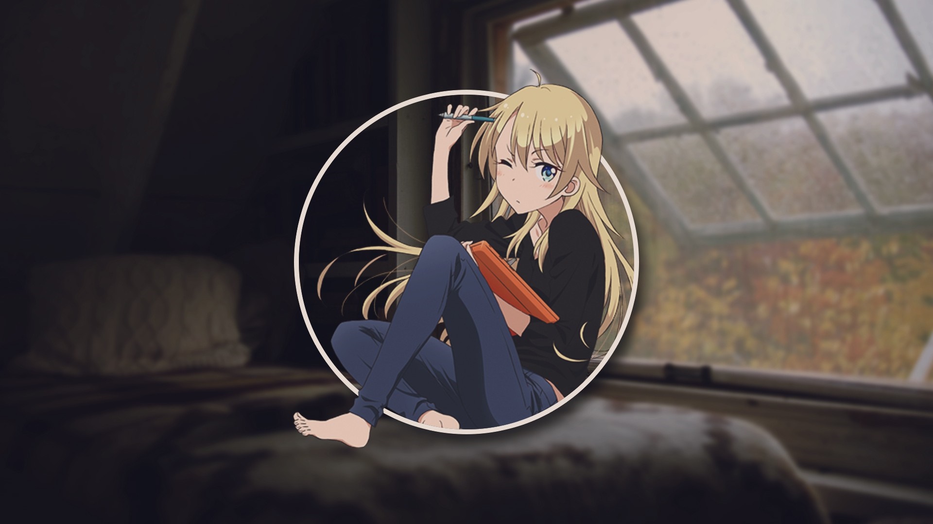 Aoba Suzukaze from New Game! sitting by a window HD Wallpaper