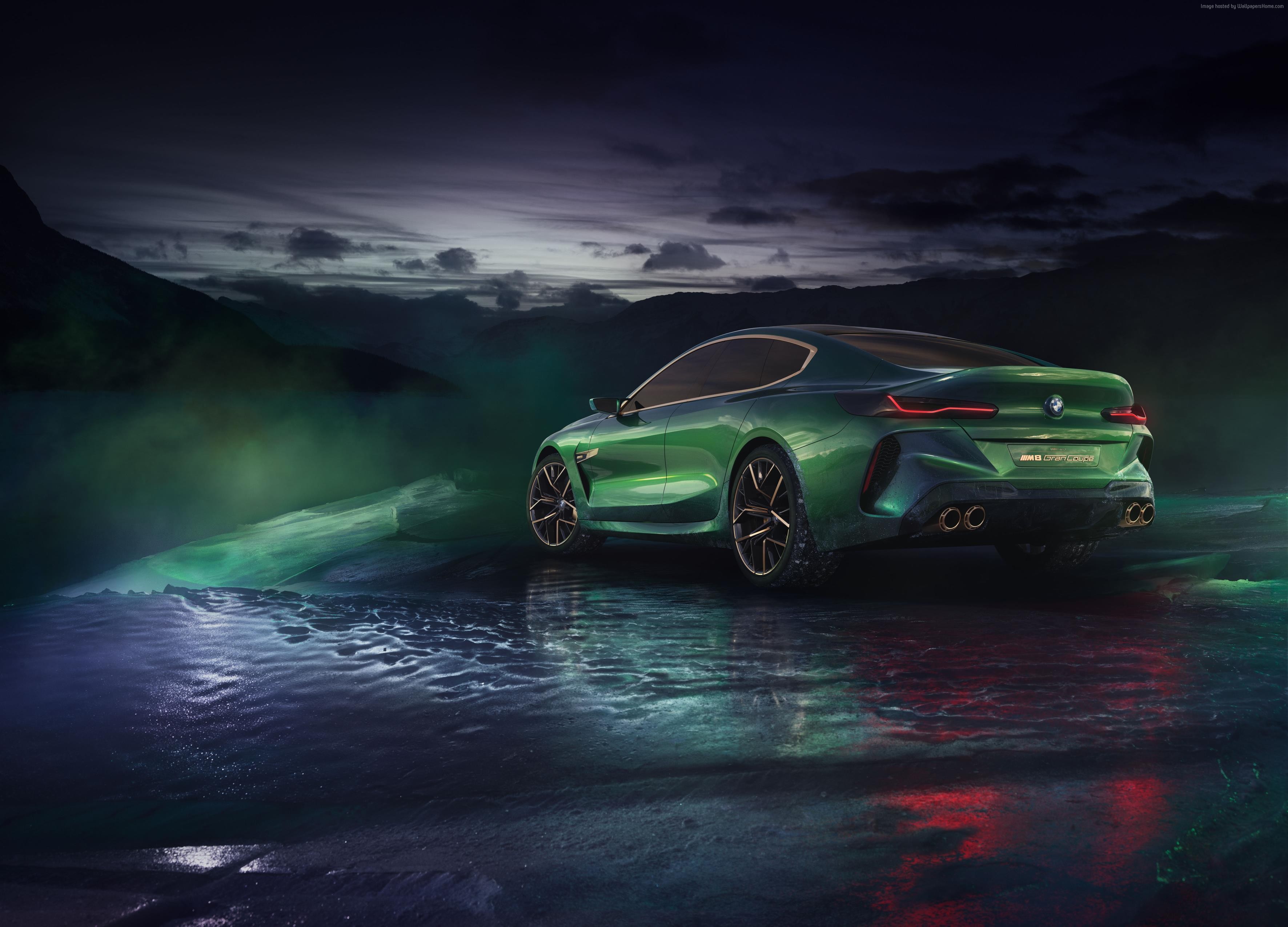 BMW M8 Gran Coupe concept car at Geneva Motor Show 2018 4K HD Wallpaper