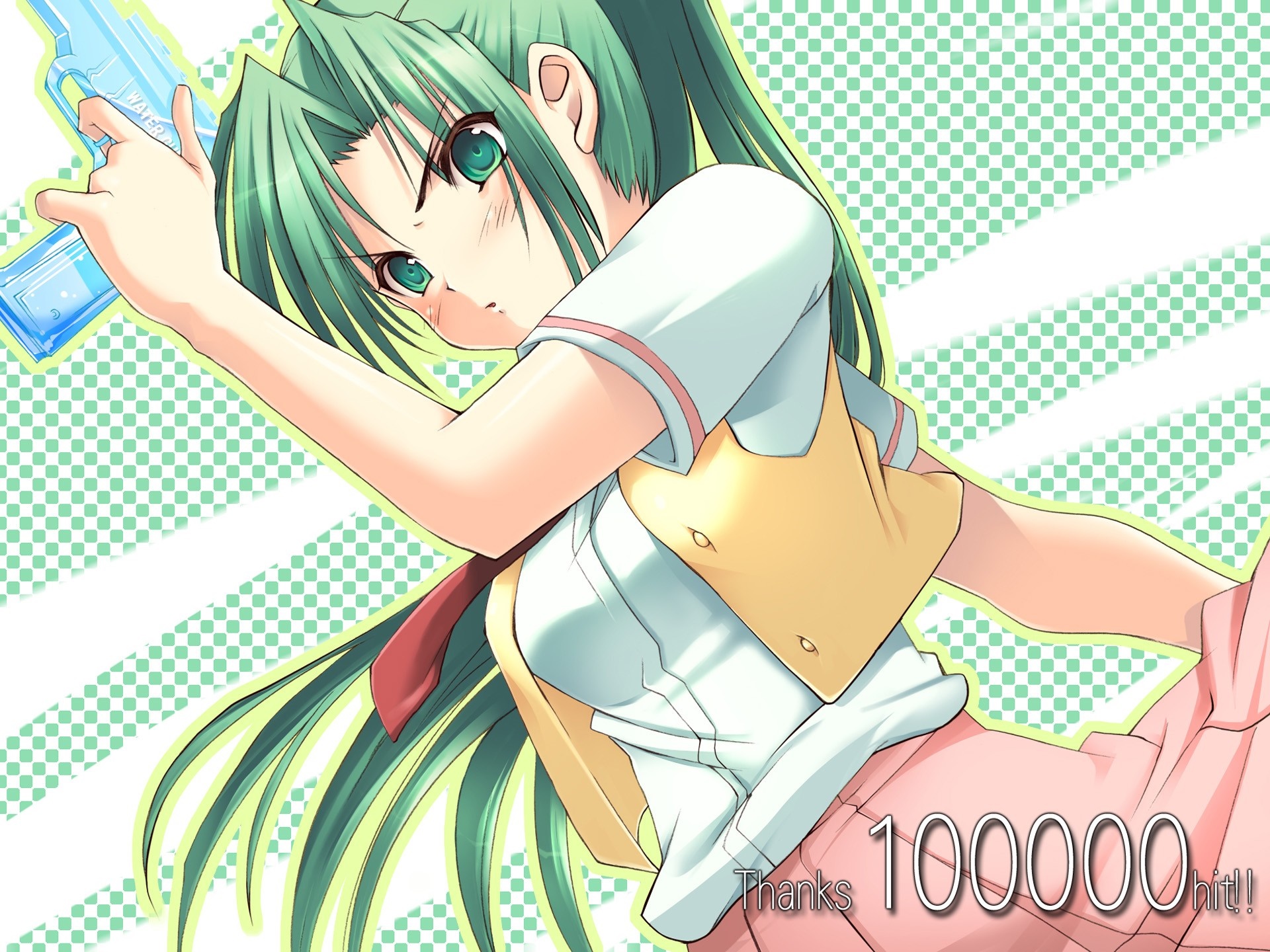 Sonozaki Mion from Higurashi No Naku Koro Ni holding a water gun HD Wallpaper