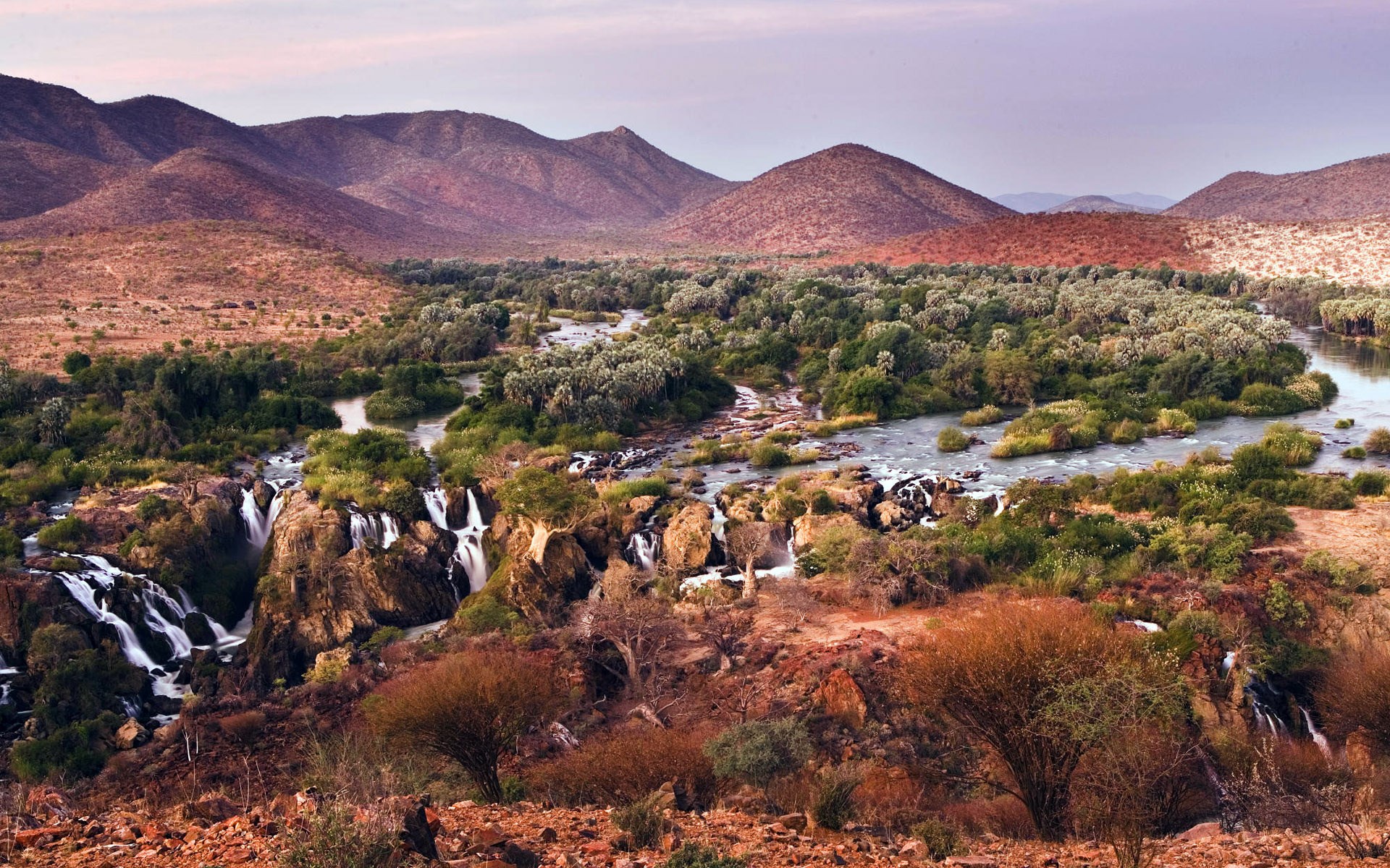 Epupa Falls on Kunene River, Namibia HD Wallpaper