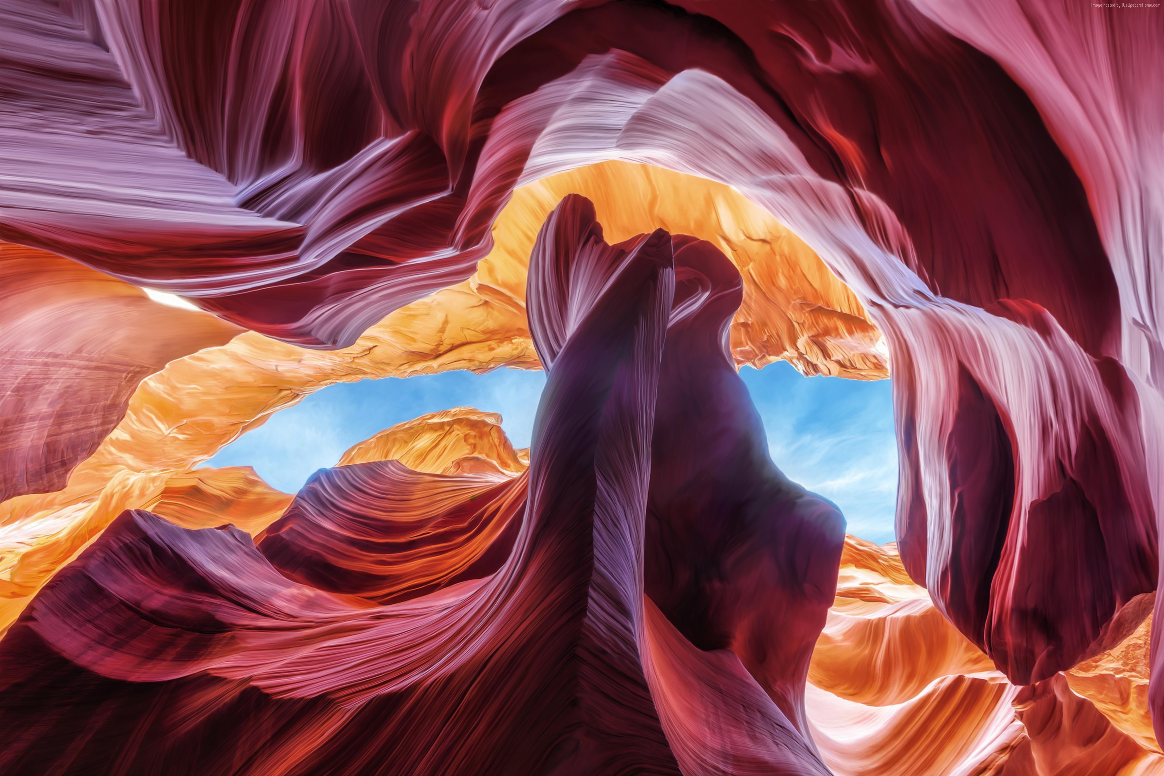 Antelope Canyon, 4K, USA, Arizona HD Wallpaper