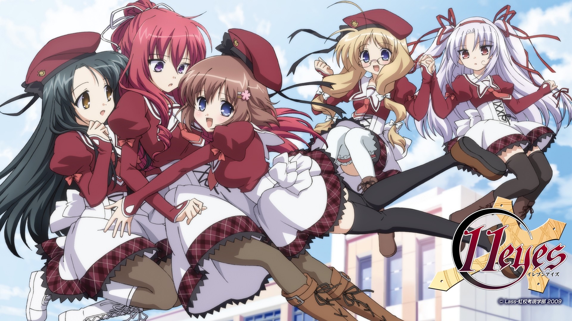 Anime girls from 11 Eyes series HD Wallpaper