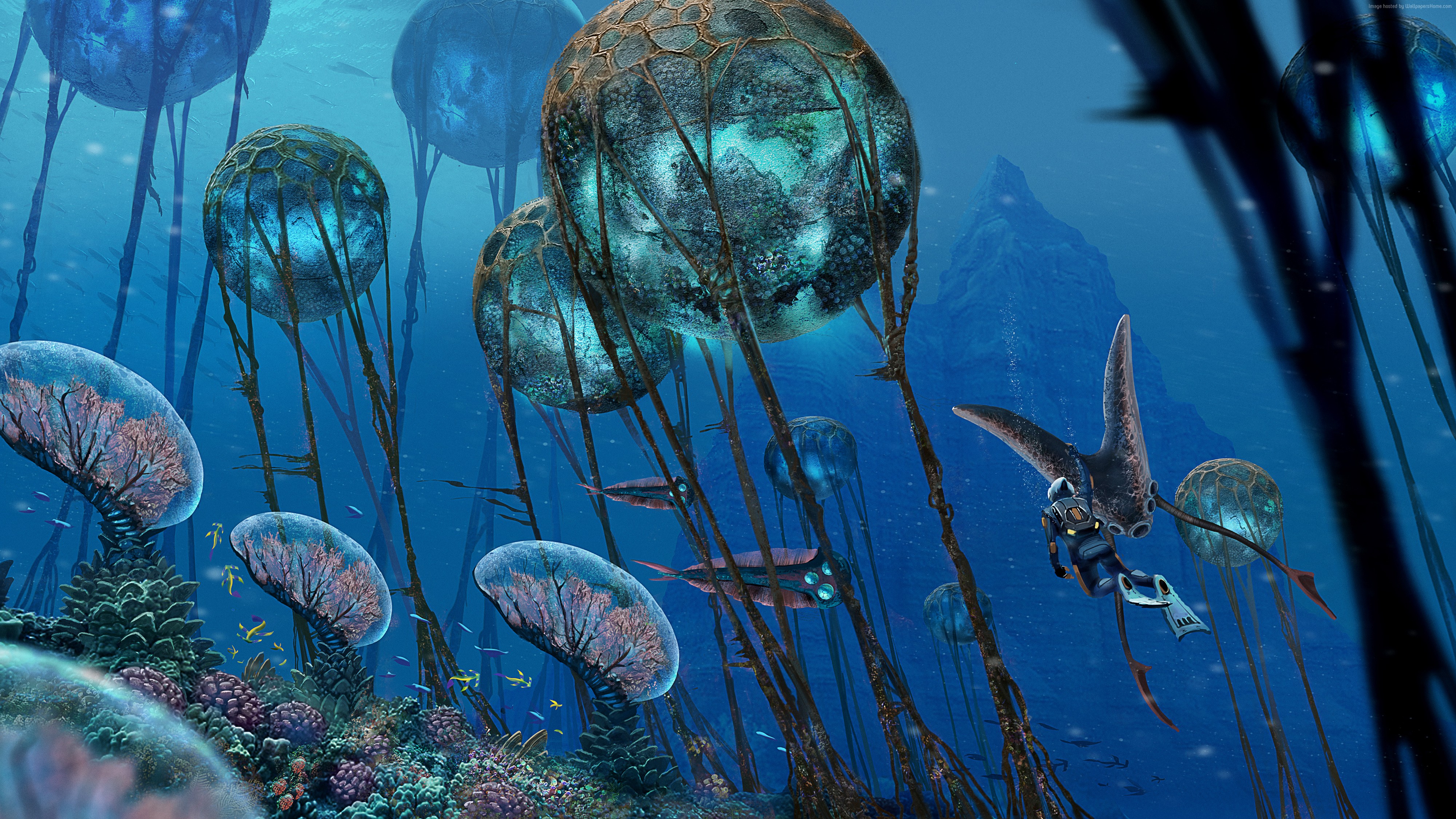 screenshot, 4K, Subnautica, underwater HD Wallpaper