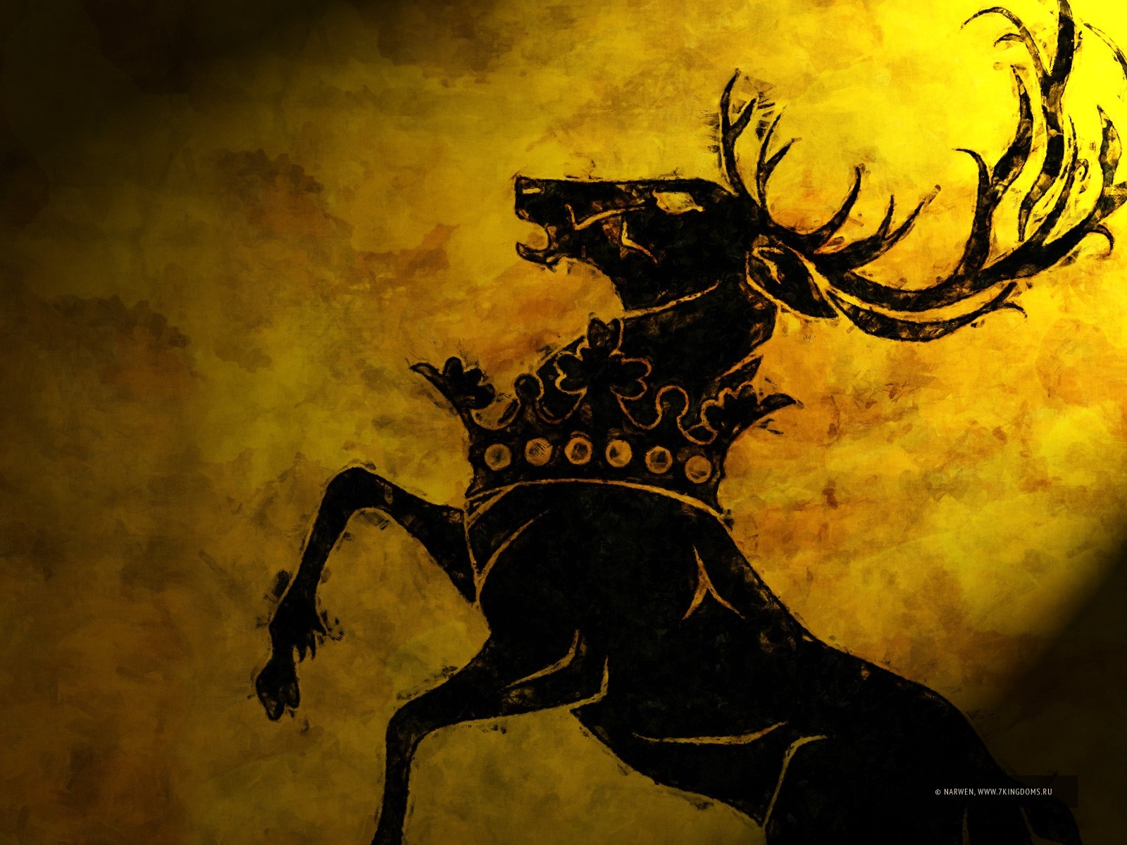 Stag with Crown from Game of Thrones HD Wallpaper
