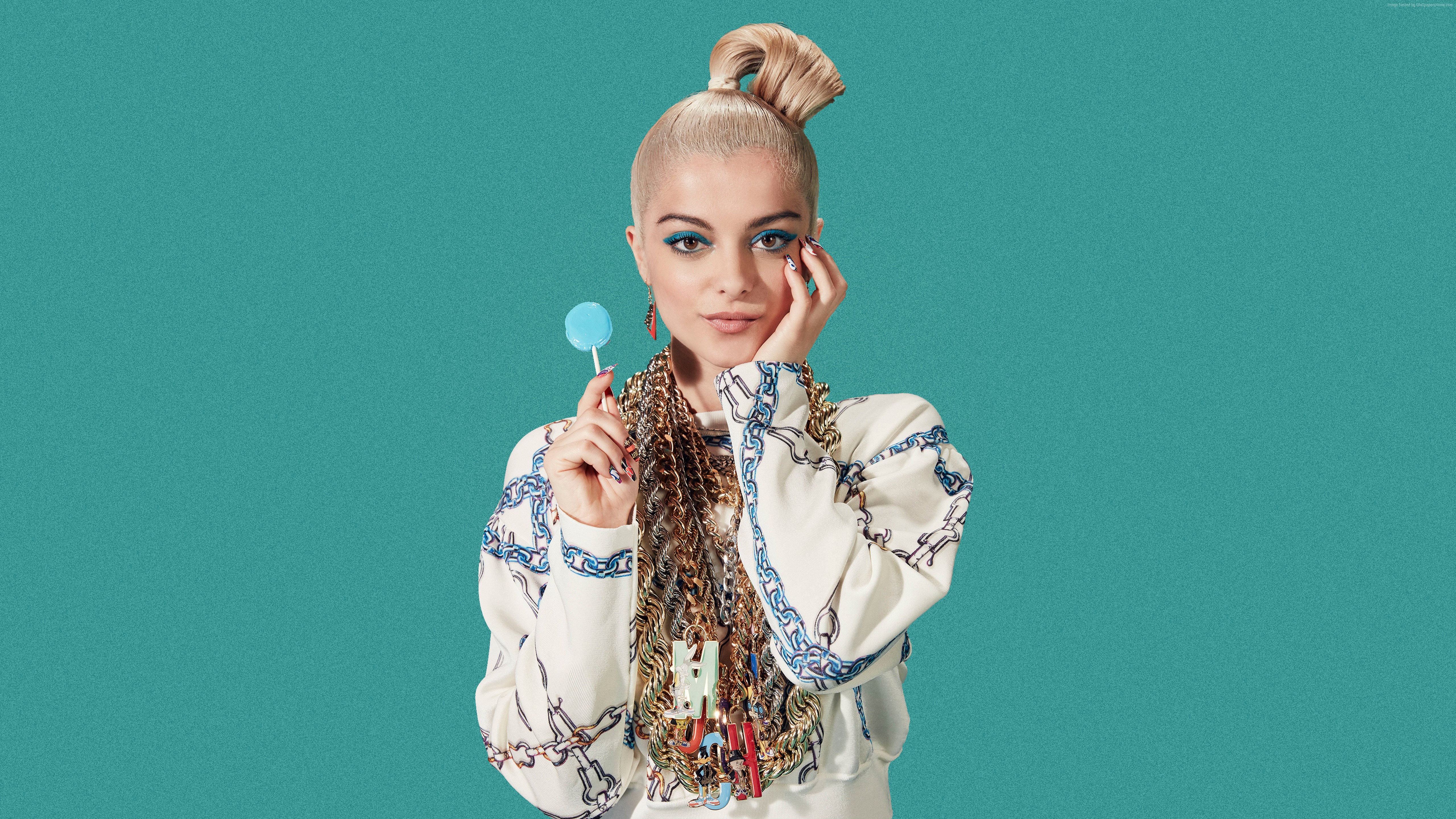 Bebe Rexha with a lollipop HD Wallpaper