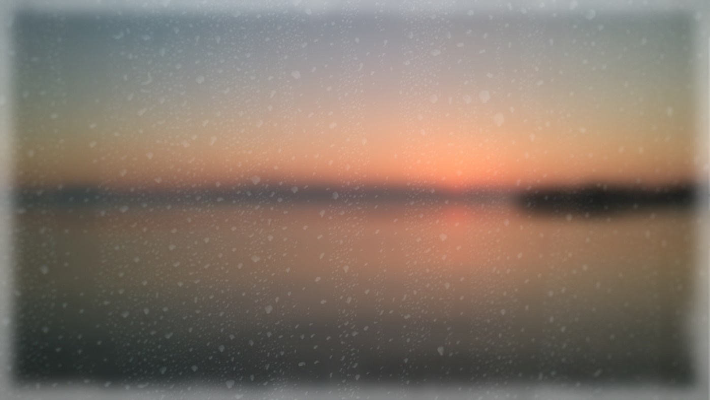 Sunset over water with rain drops HD Wallpaper