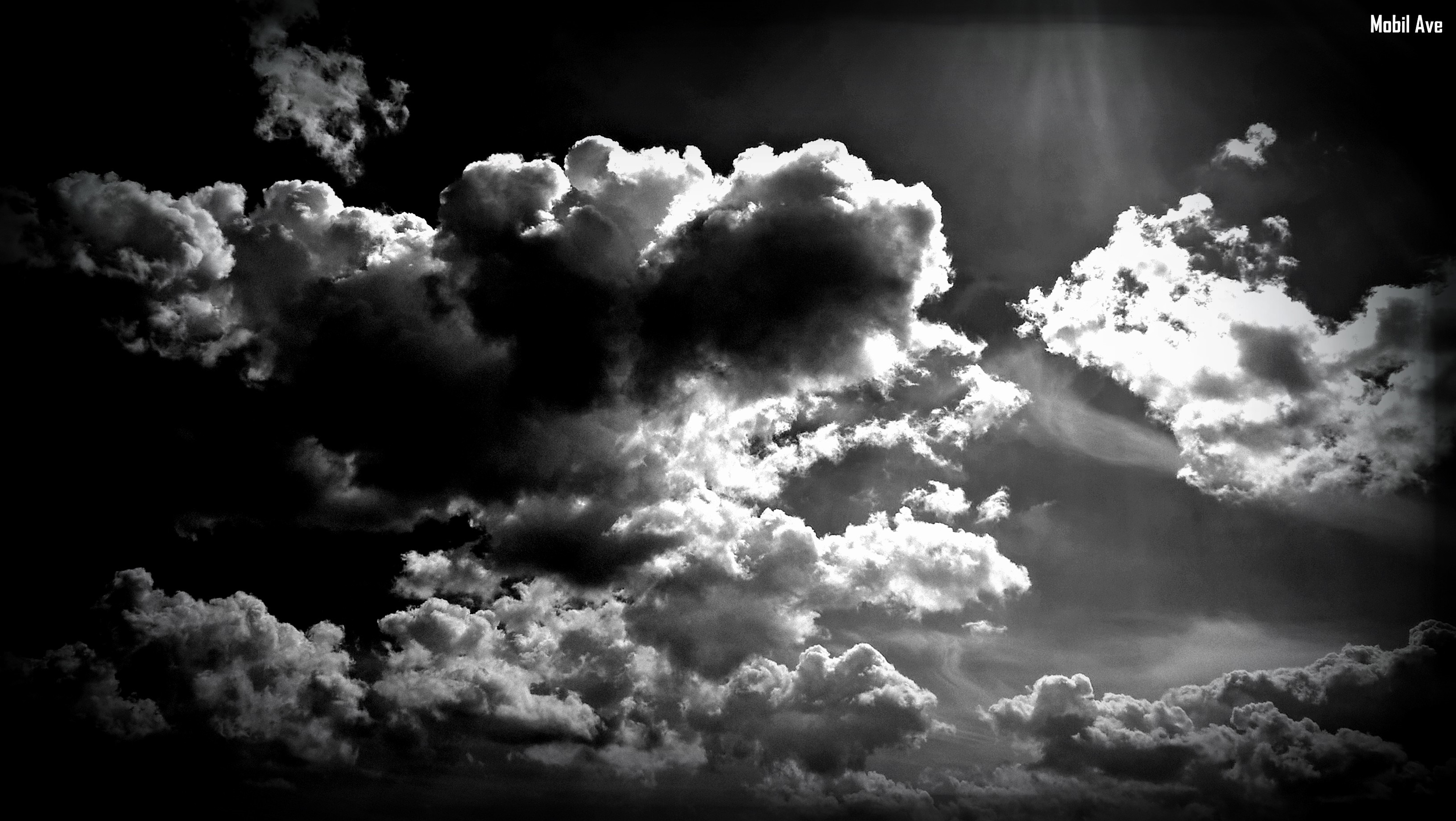 Dramatic Cumulus Clouds in Monochrome HD Wallpaper