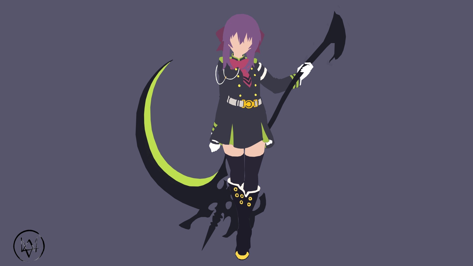 Hiiragi Shinoa from Owari No Seraph with scythe HD Wallpaper