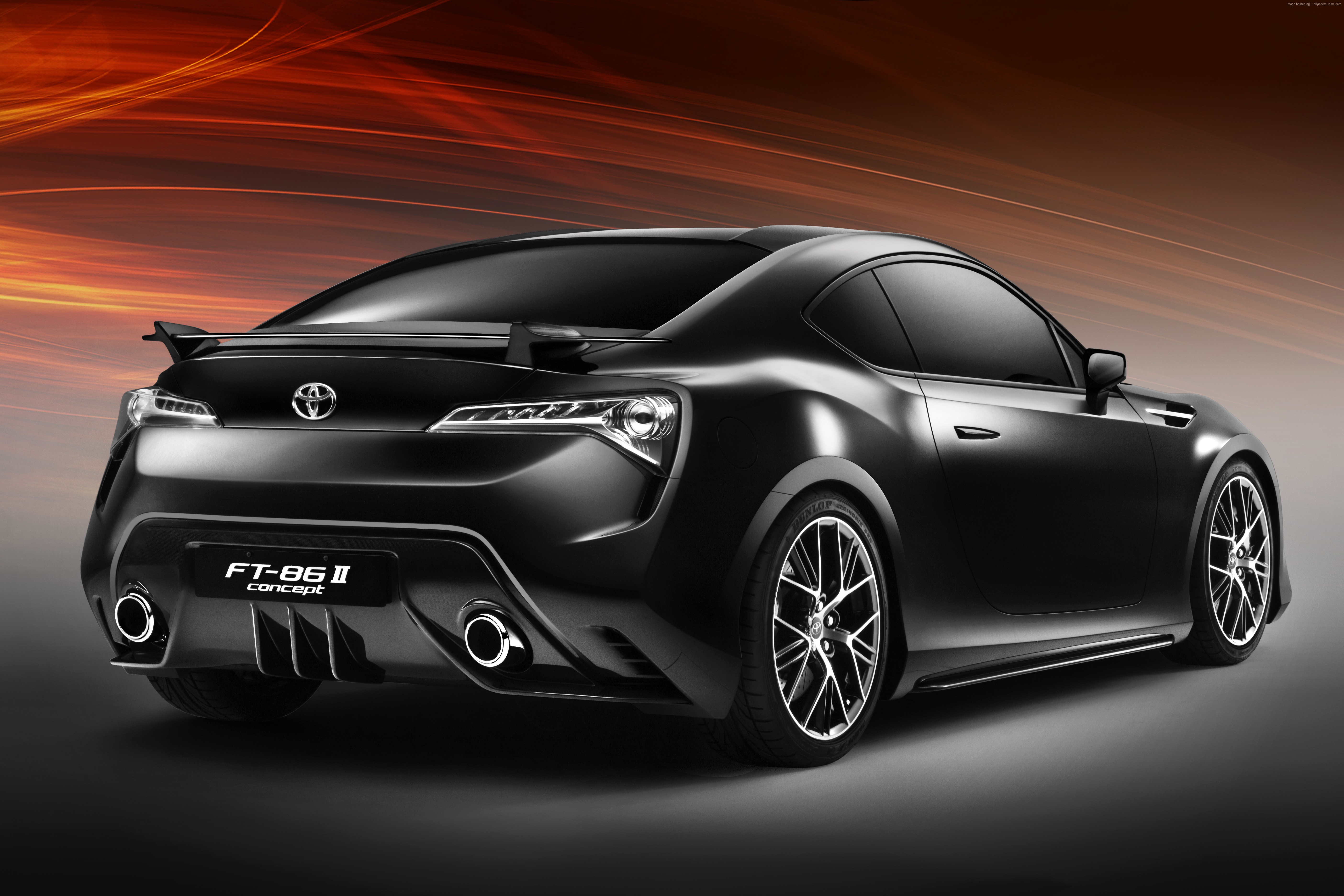 Black Toyota FT-86 II Concept Car Rear View HD Wallpaper