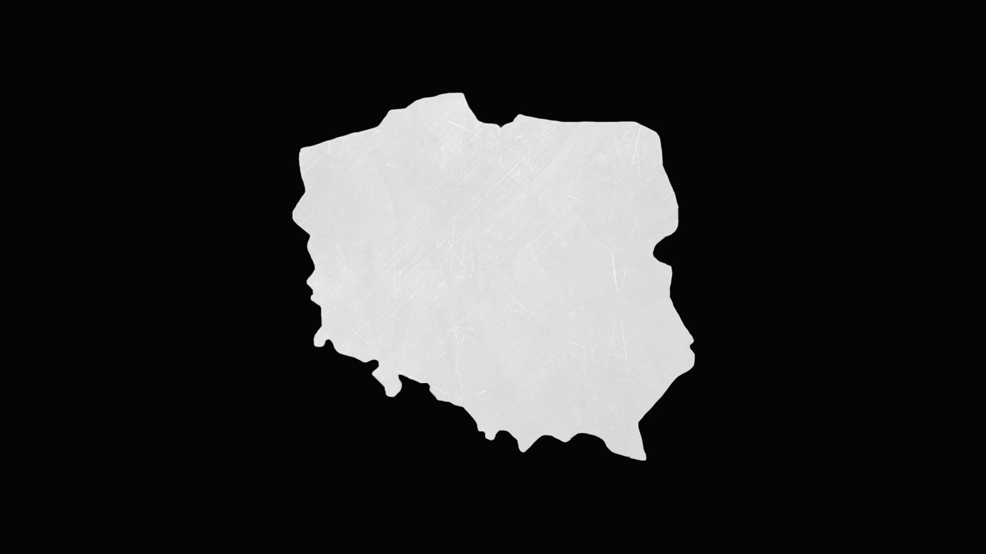 Map of Poland in black and white HD Wallpaper