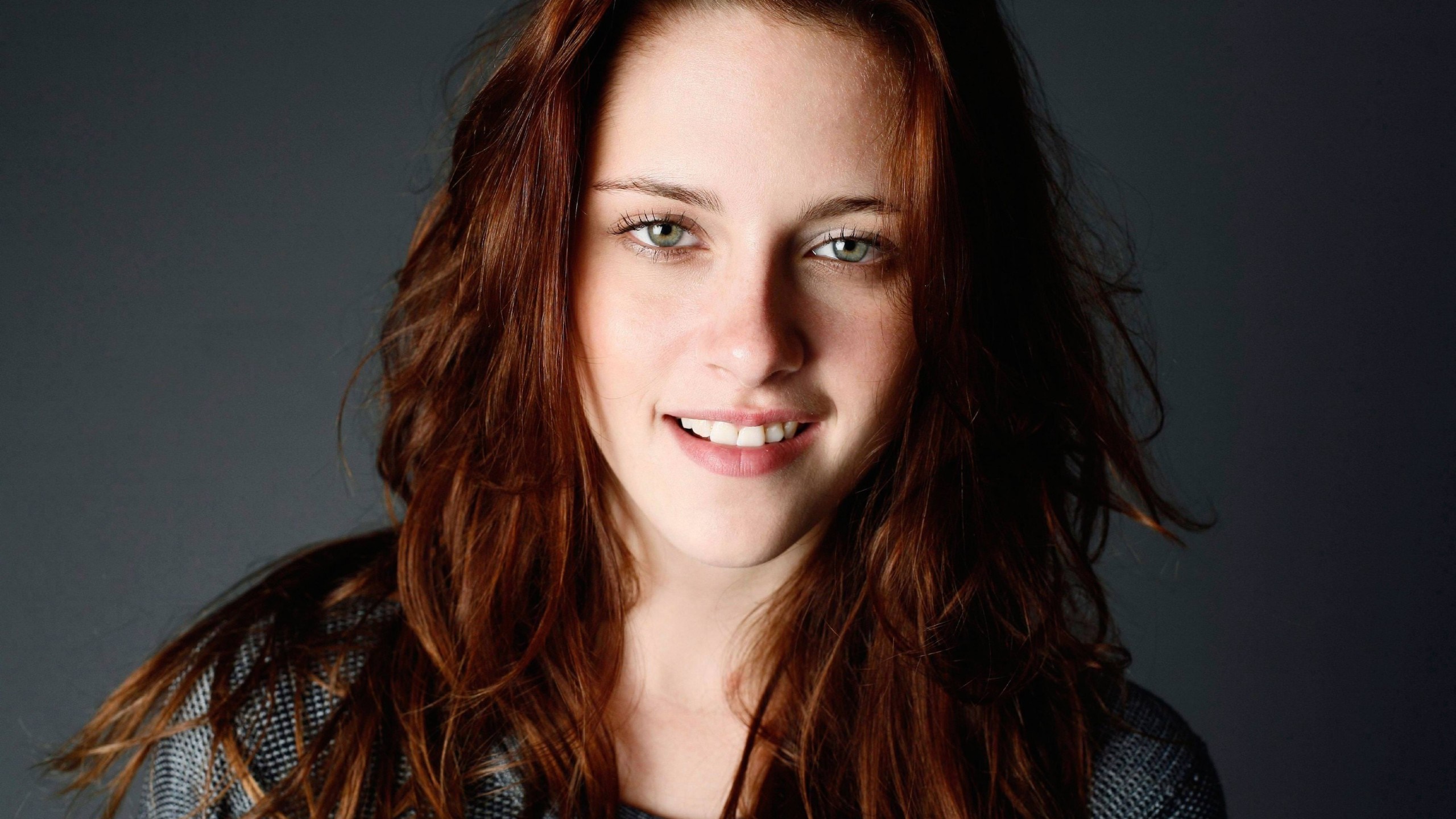 Kristen Stewart portrait with long brown hair HD Wallpaper