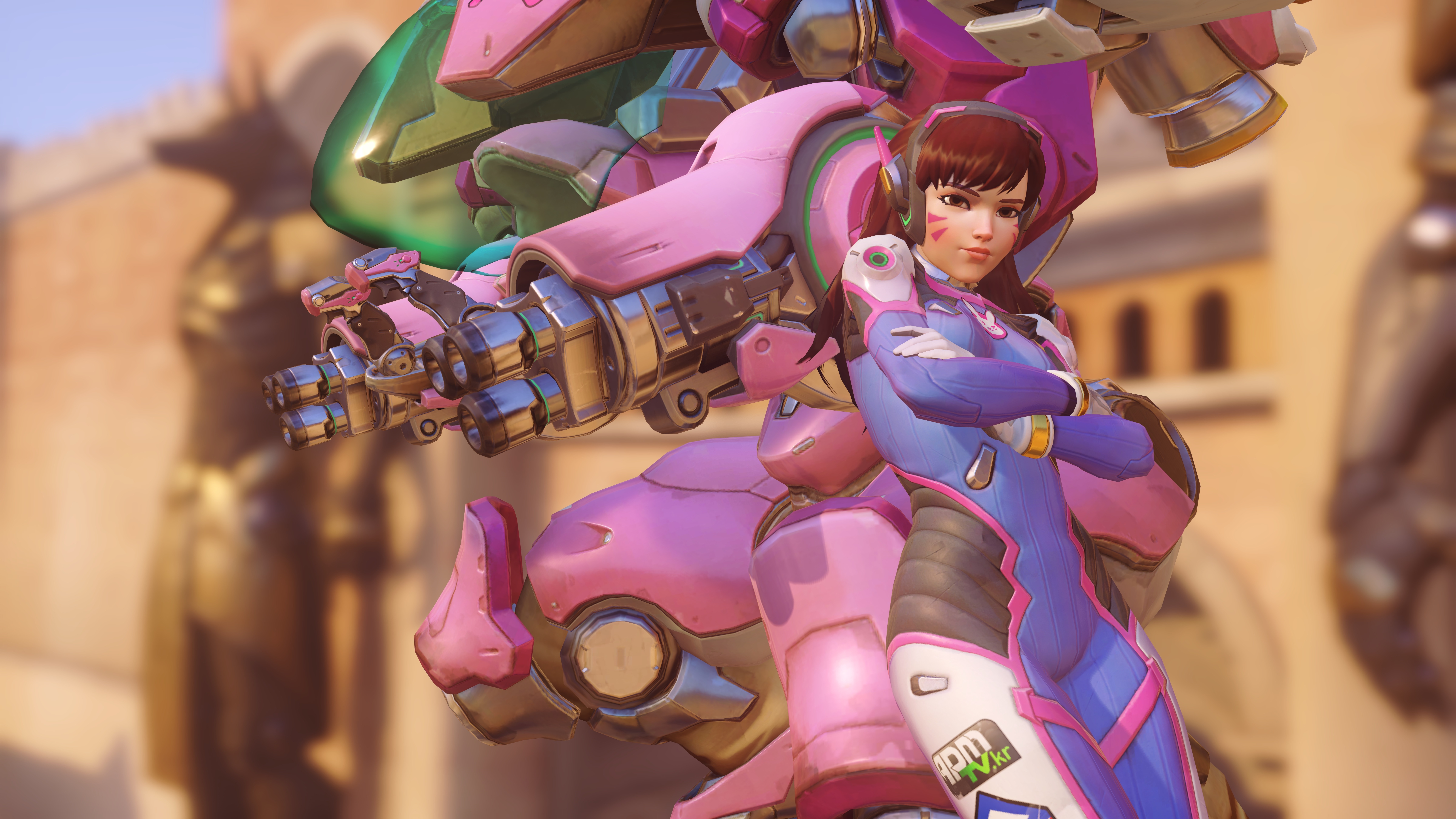 D.Va in her MEKA from Overwatch HD Wallpaper