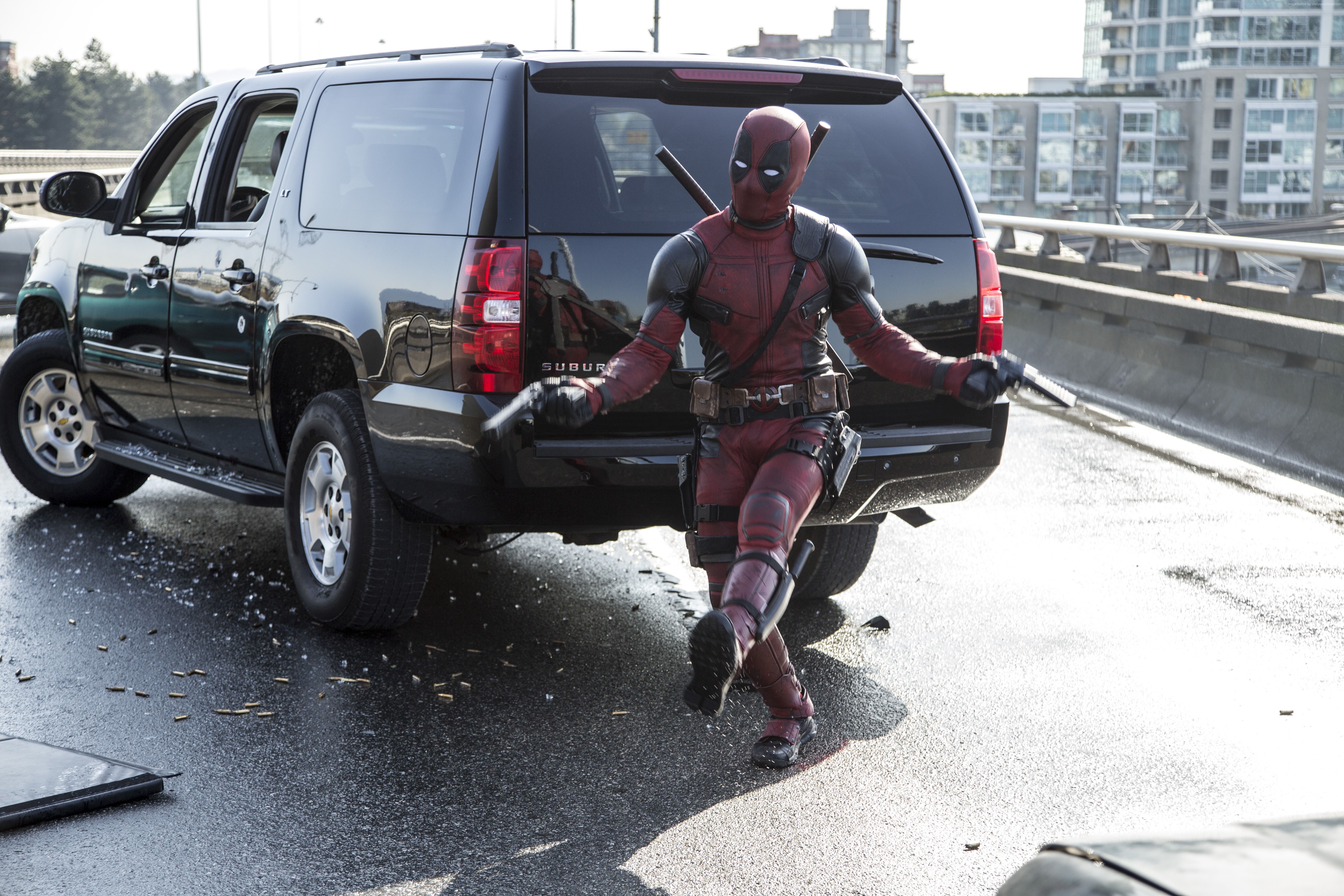 Deadpool from Deadpool 2 with guns HD Wallpaper