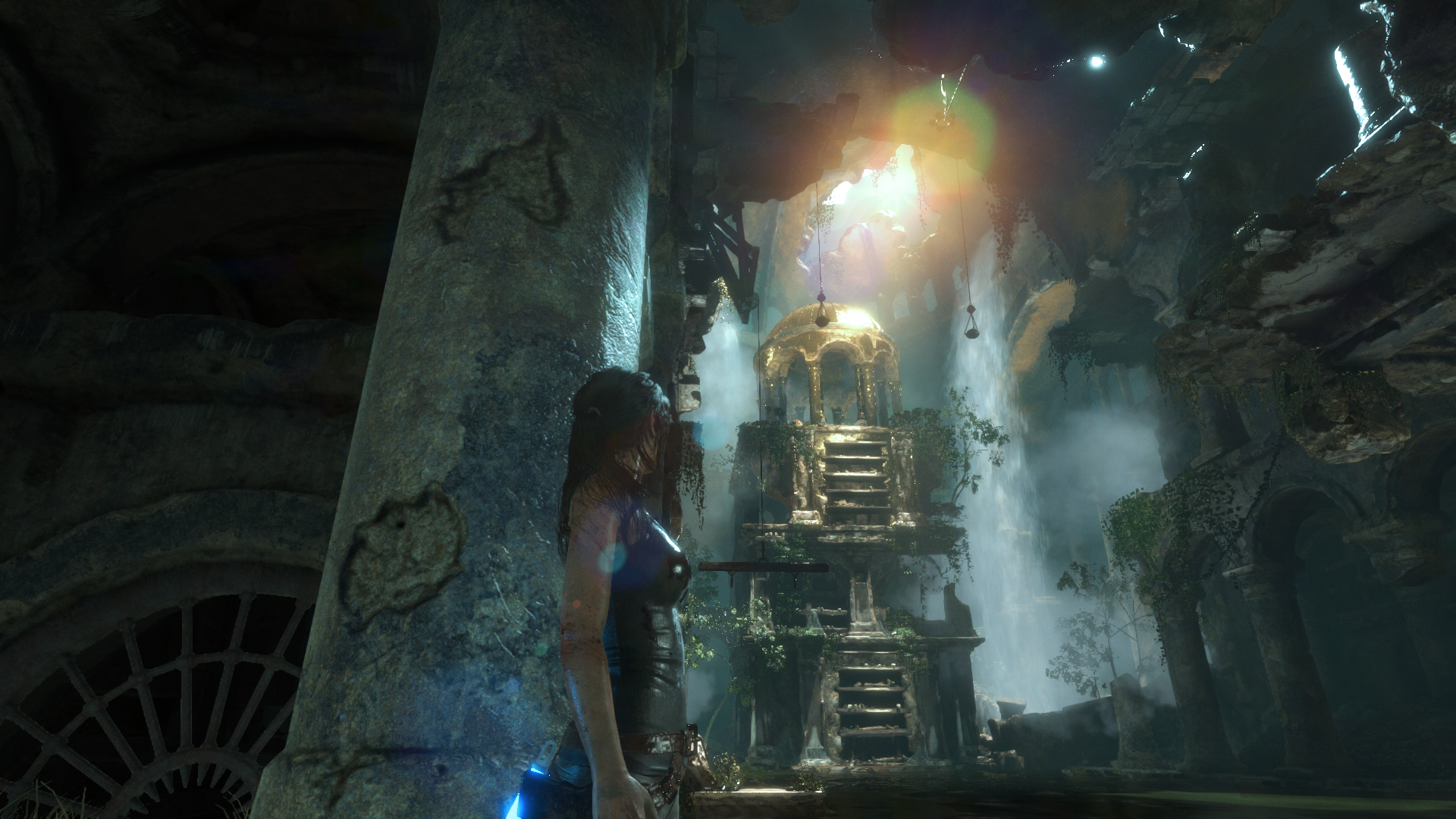 Lara Croft from Rise of the Tomb Raider in a temple HD Wallpaper