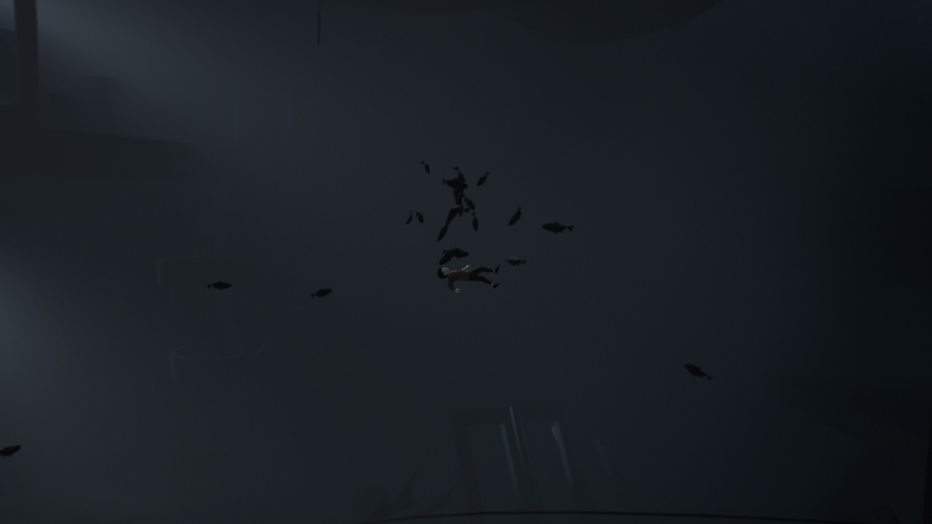 Figures falling in darkness HD Wallpaper