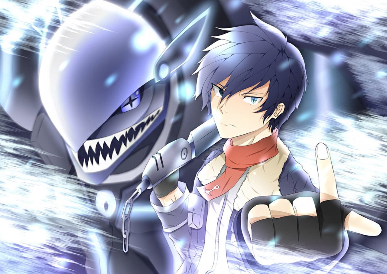 Wave from Akame ga Kill with a mechanical shark HD Wallpaper