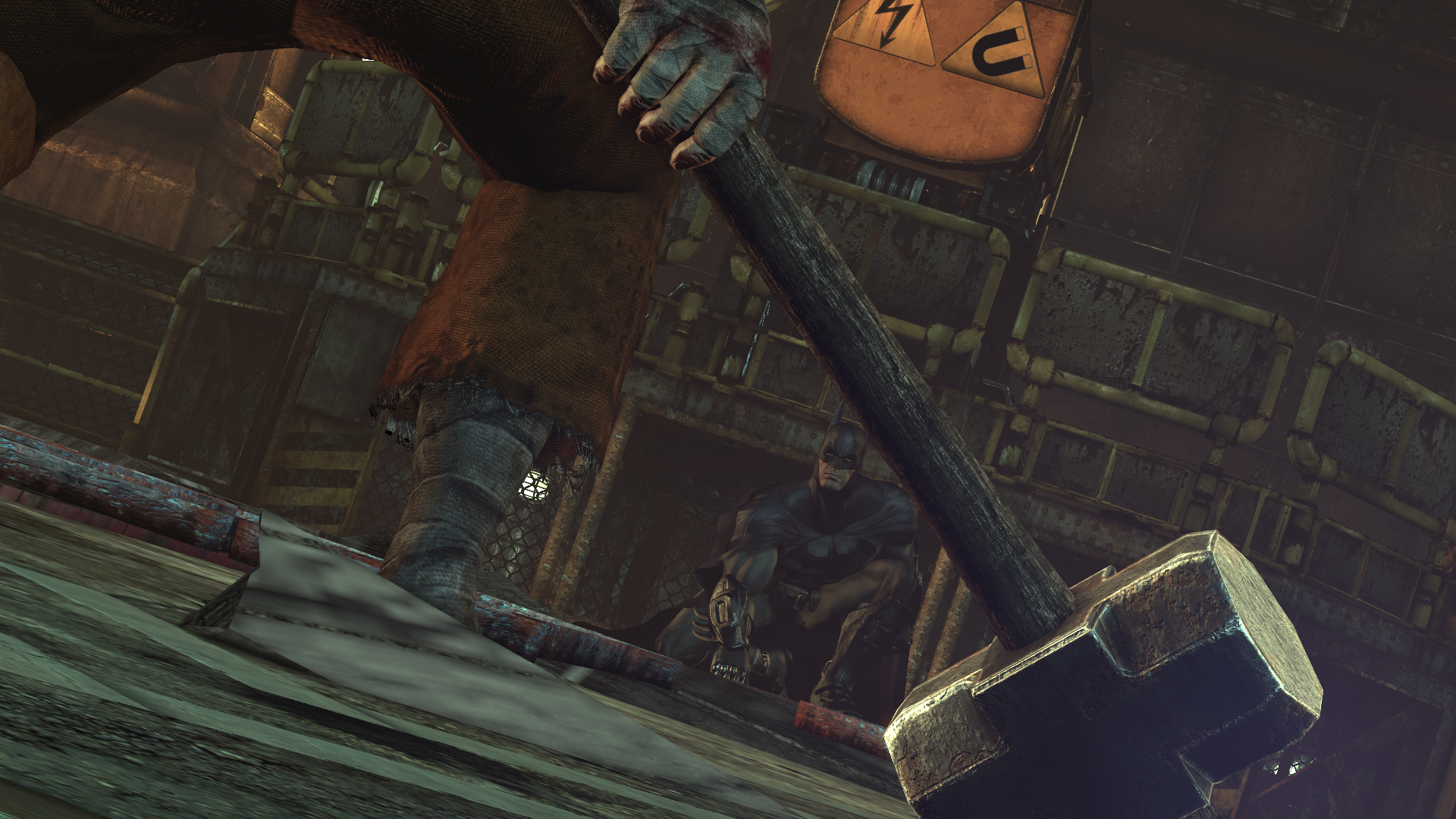Batman from Batman: Arkham City with a Sledgehammer HD Wallpaper