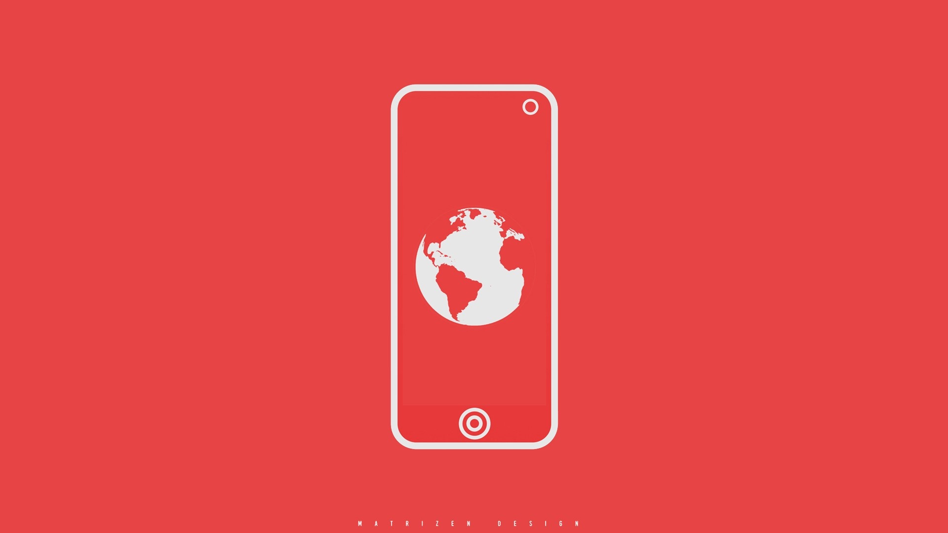 Smartphone with Earth icon HD Wallpaper