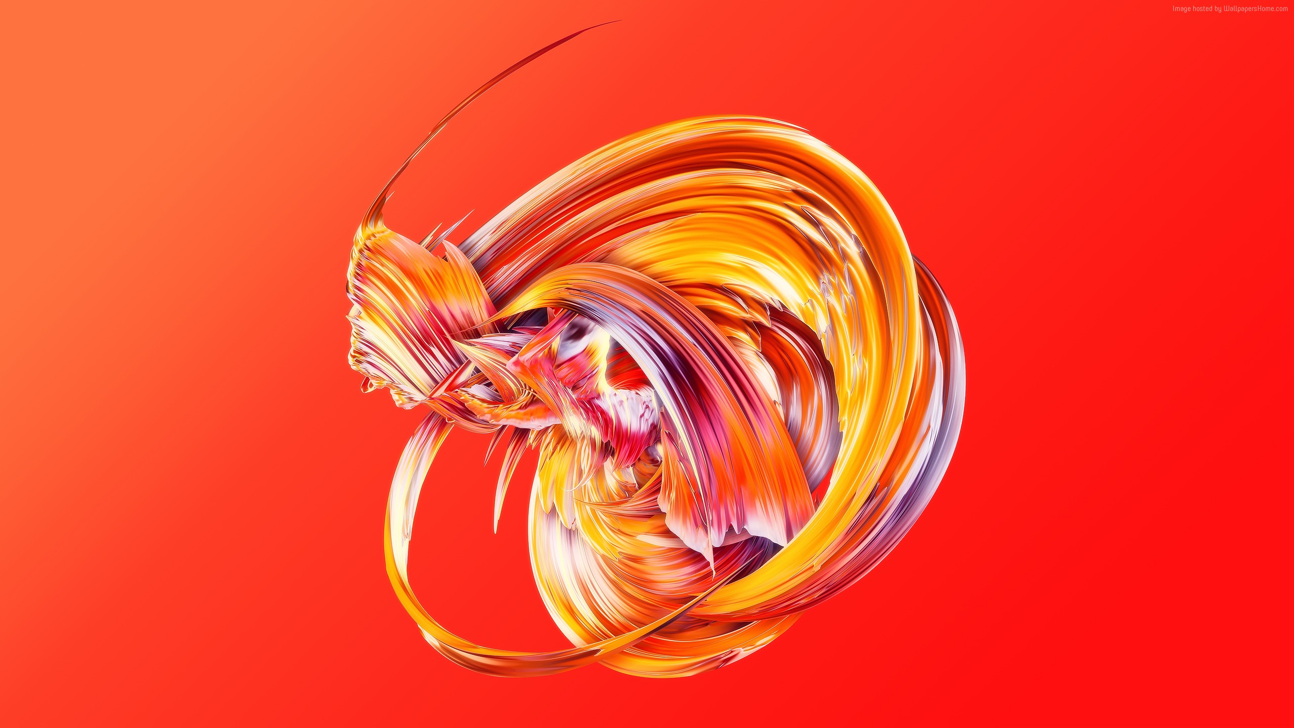Abstract paint waves on red background HD Wallpaper