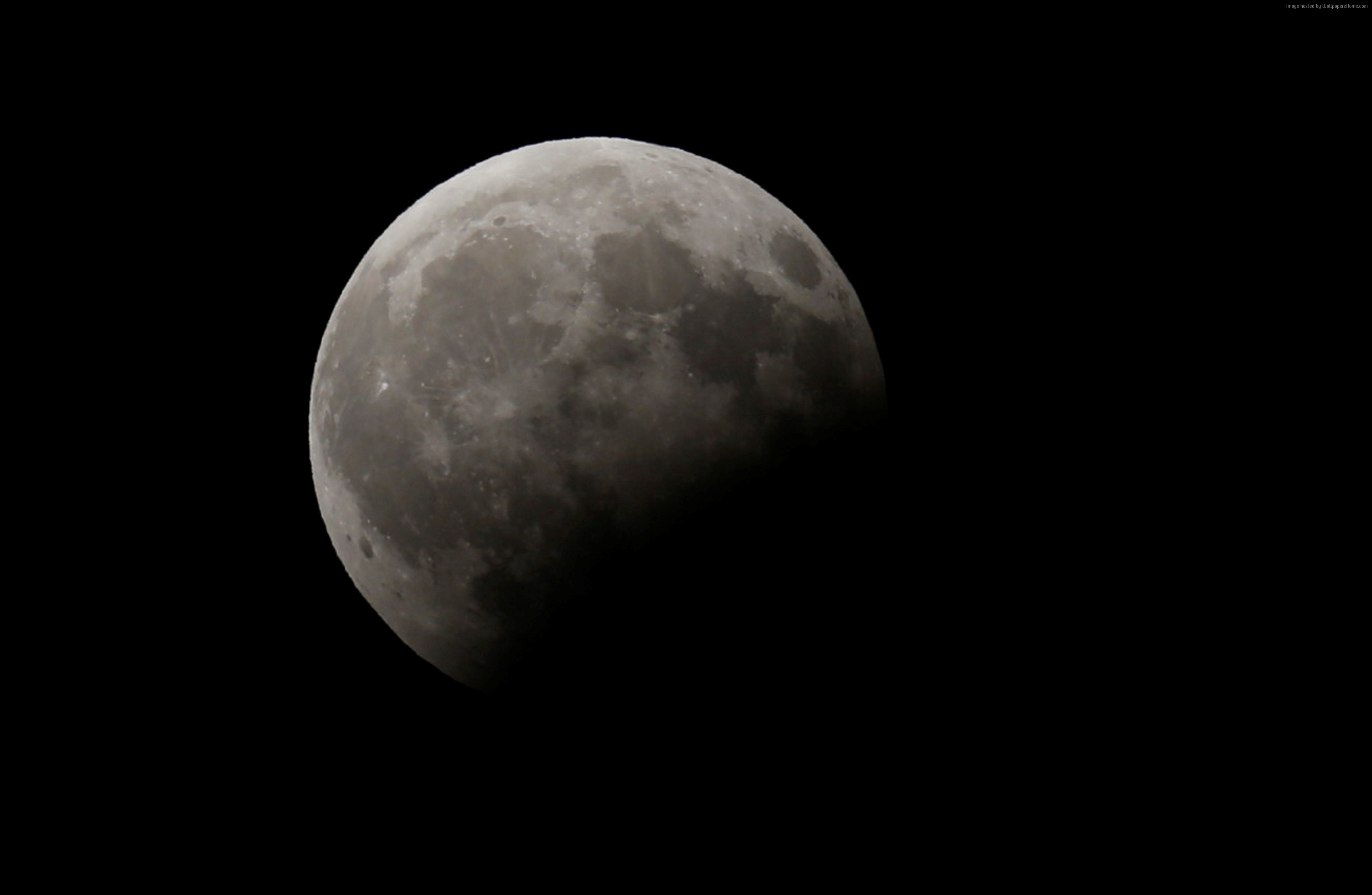 4K Moon Eclipse in Space HD Wallpaper