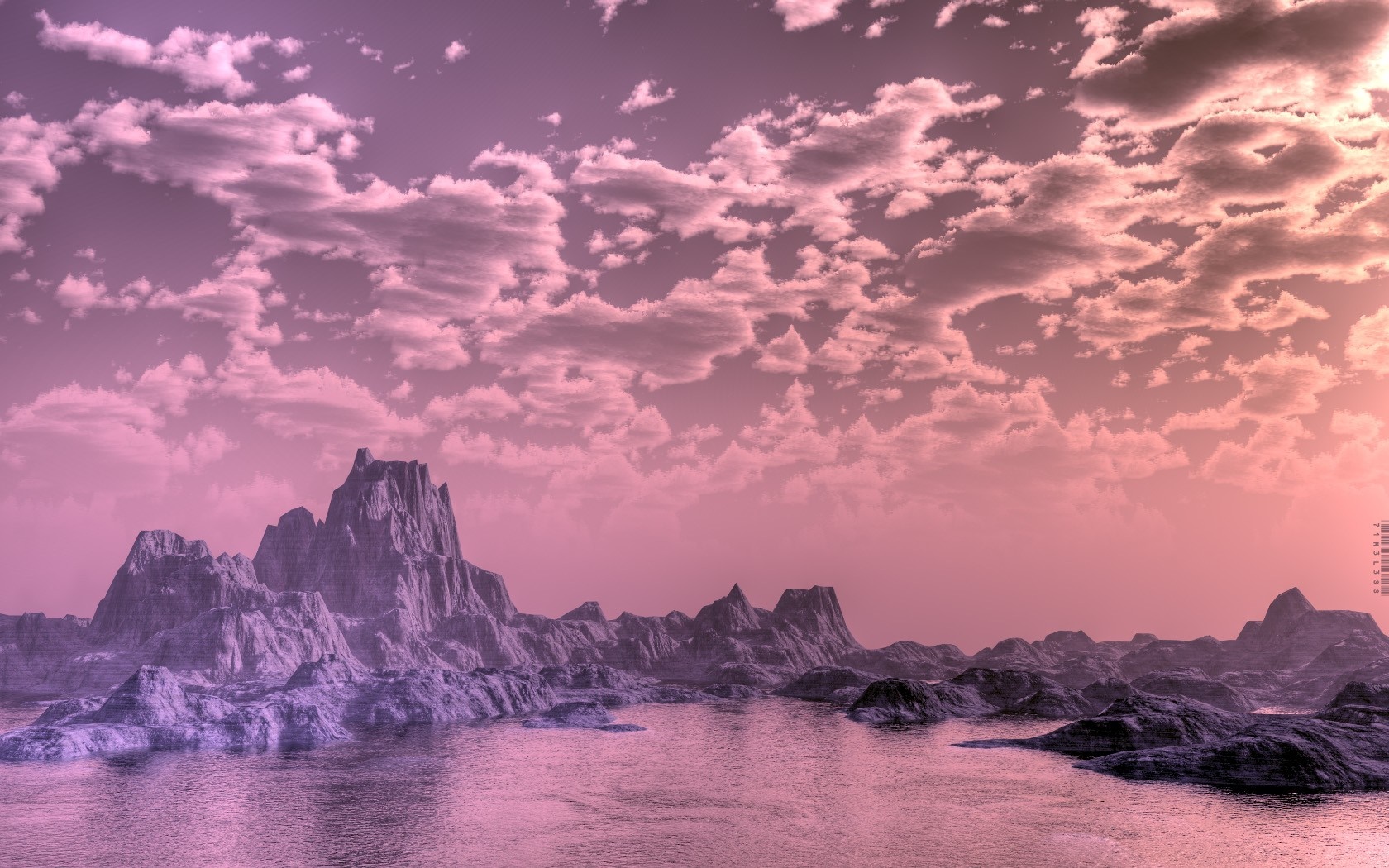 Rocky coast with clouds at sunset HD Wallpaper