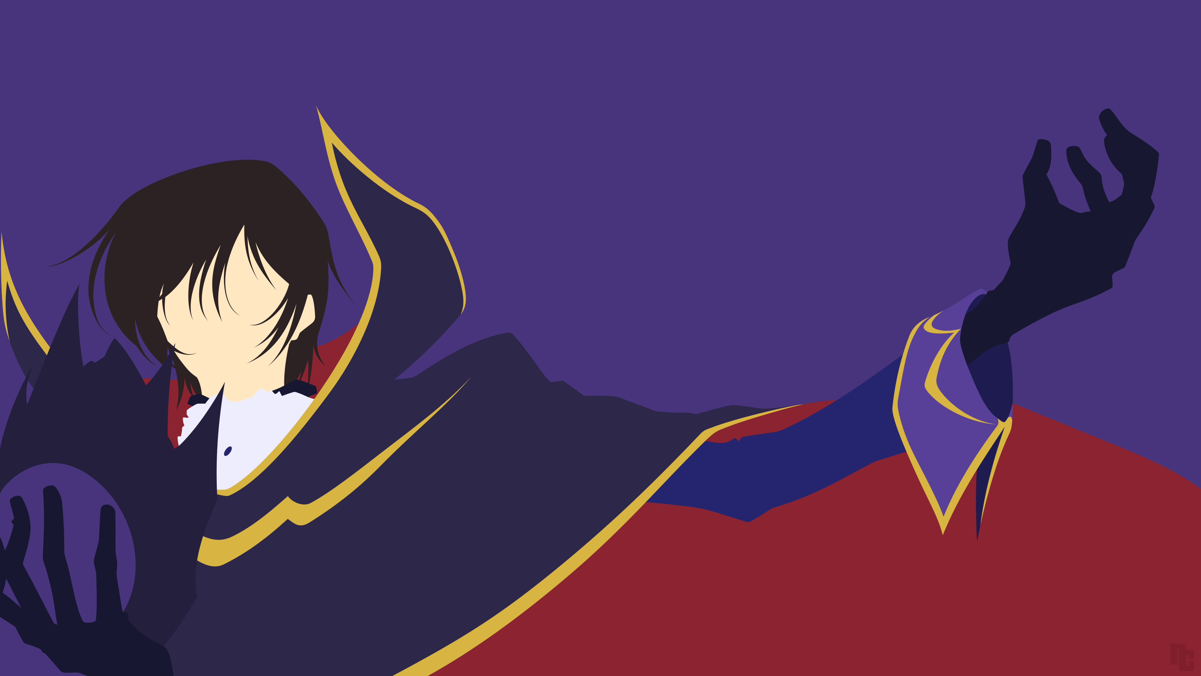 Lelouch Lamperouge from Code Geass Minimalist Illustration HD Wallpaper