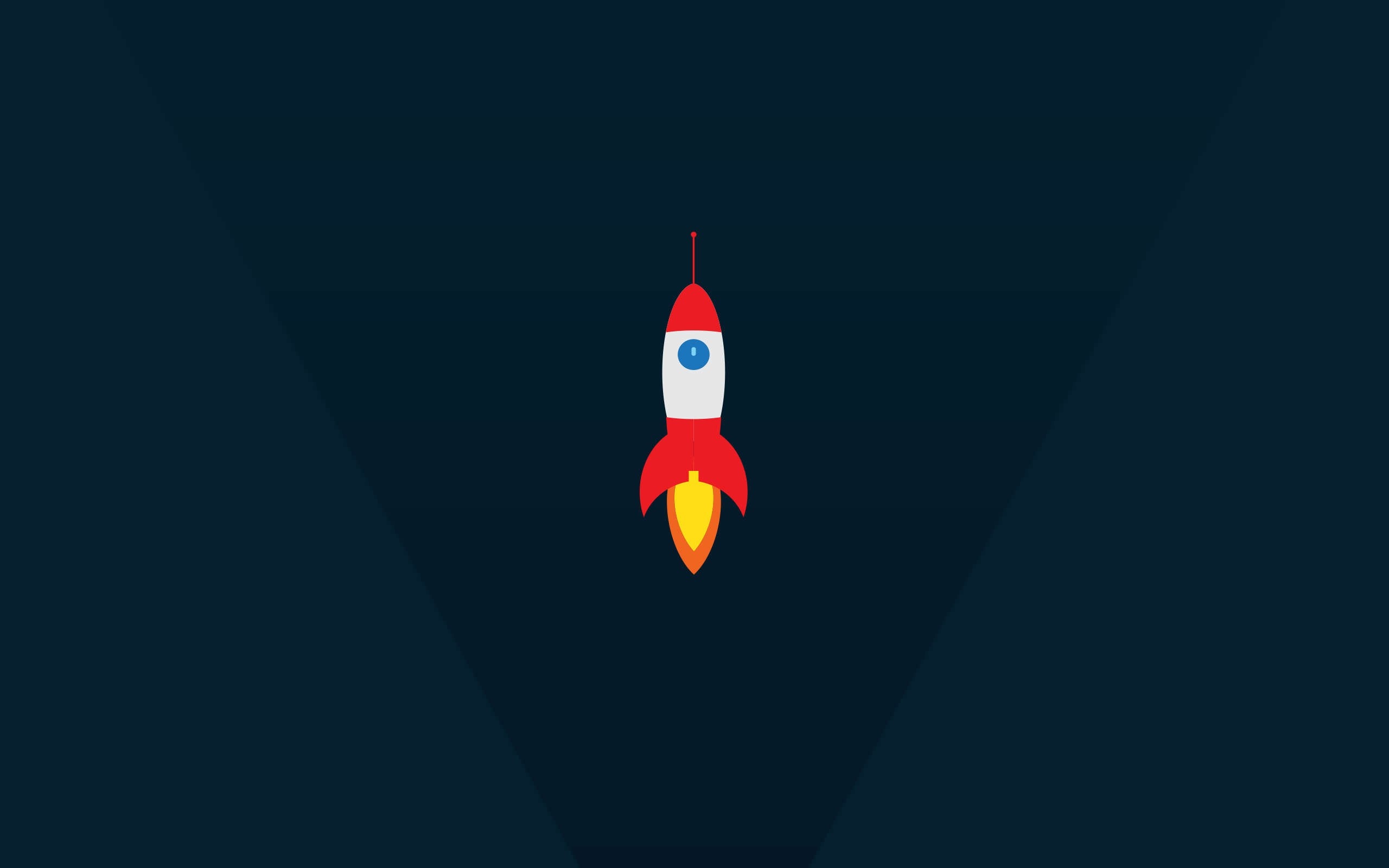 Minimalist rocket launching into space HD Wallpaper