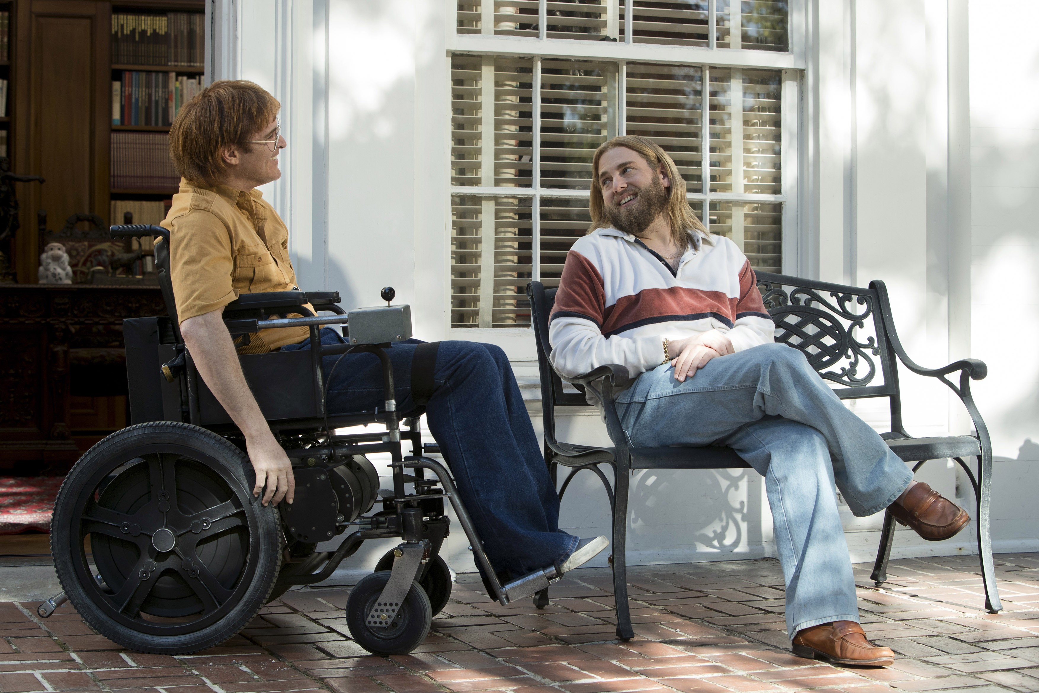 Joaquin Phoenix and Jonah Hill from Don't Worry He Won't Get Far on Foot HD Wallpaper