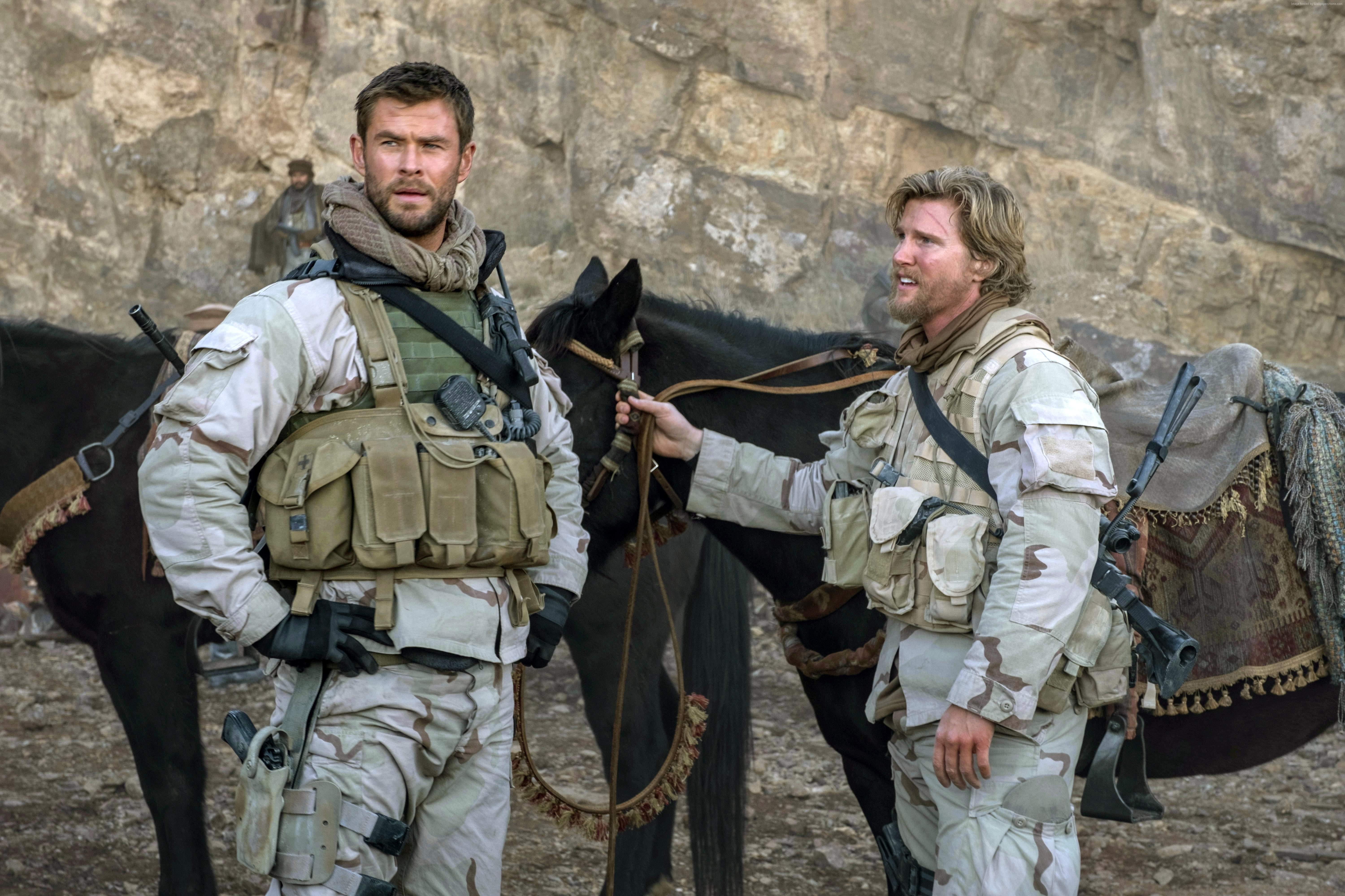 Chris Hemsworth and Thad Luckinbill in 12 Strong 4K HD Wallpaper