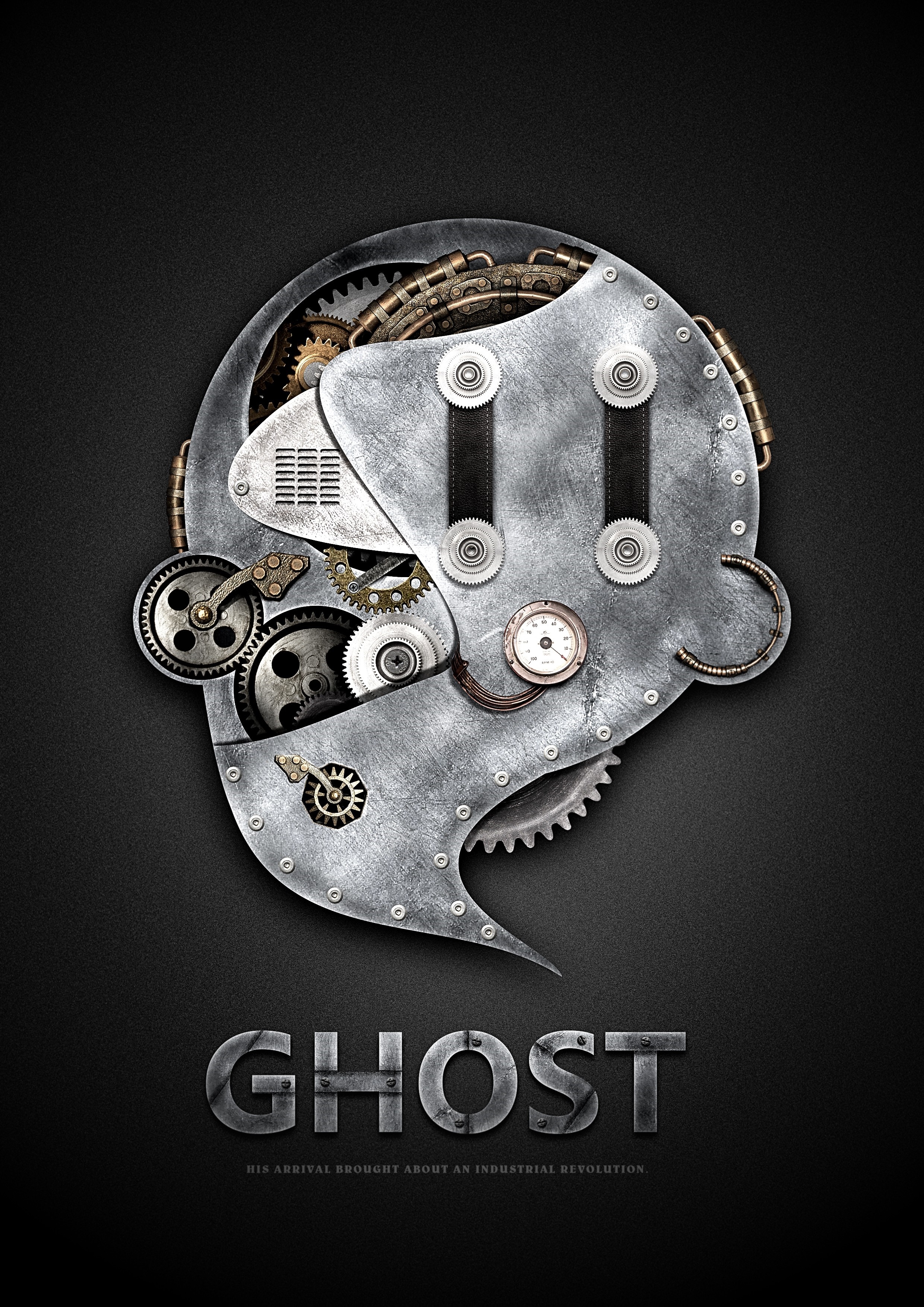 Ghost movie poster with mechanical head HD Wallpaper
