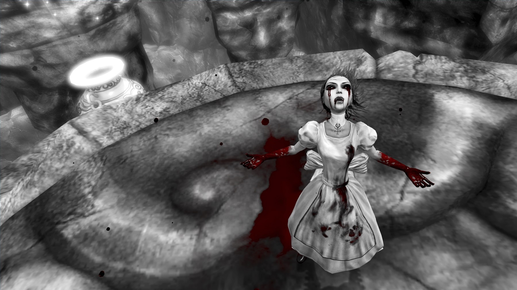 Alice from Alice: Madness Returns covered in blood HD Wallpaper