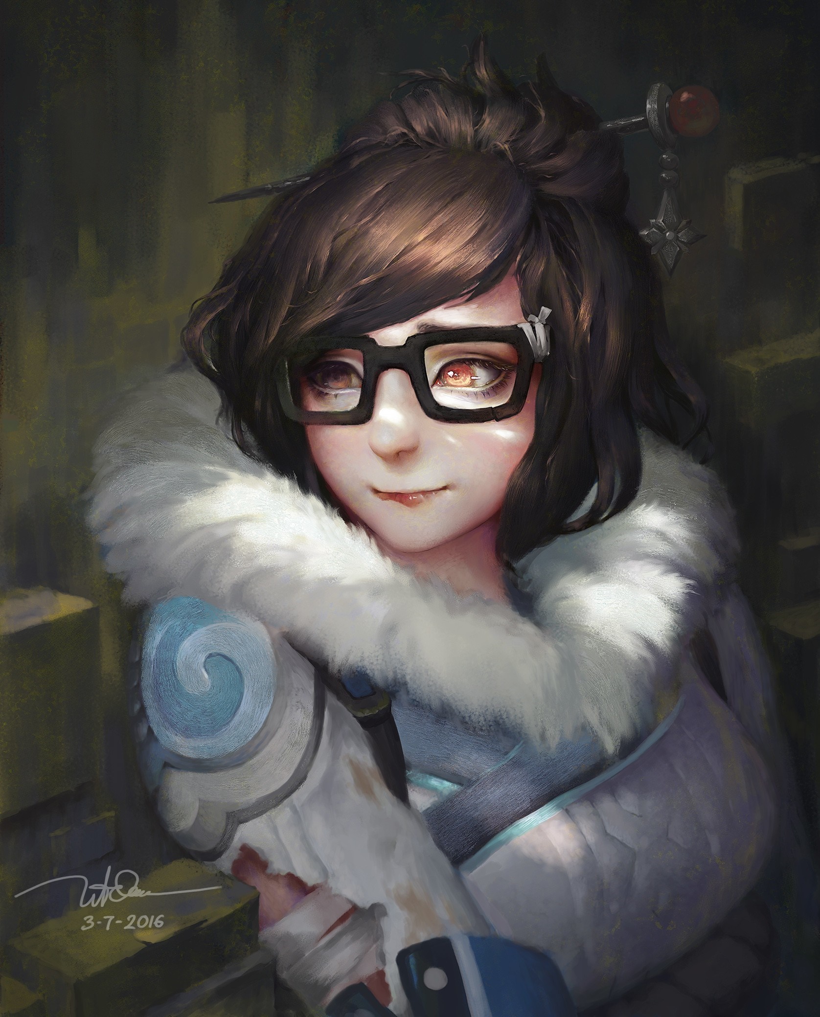Mei from Overwatch, digital painting HD Wallpaper