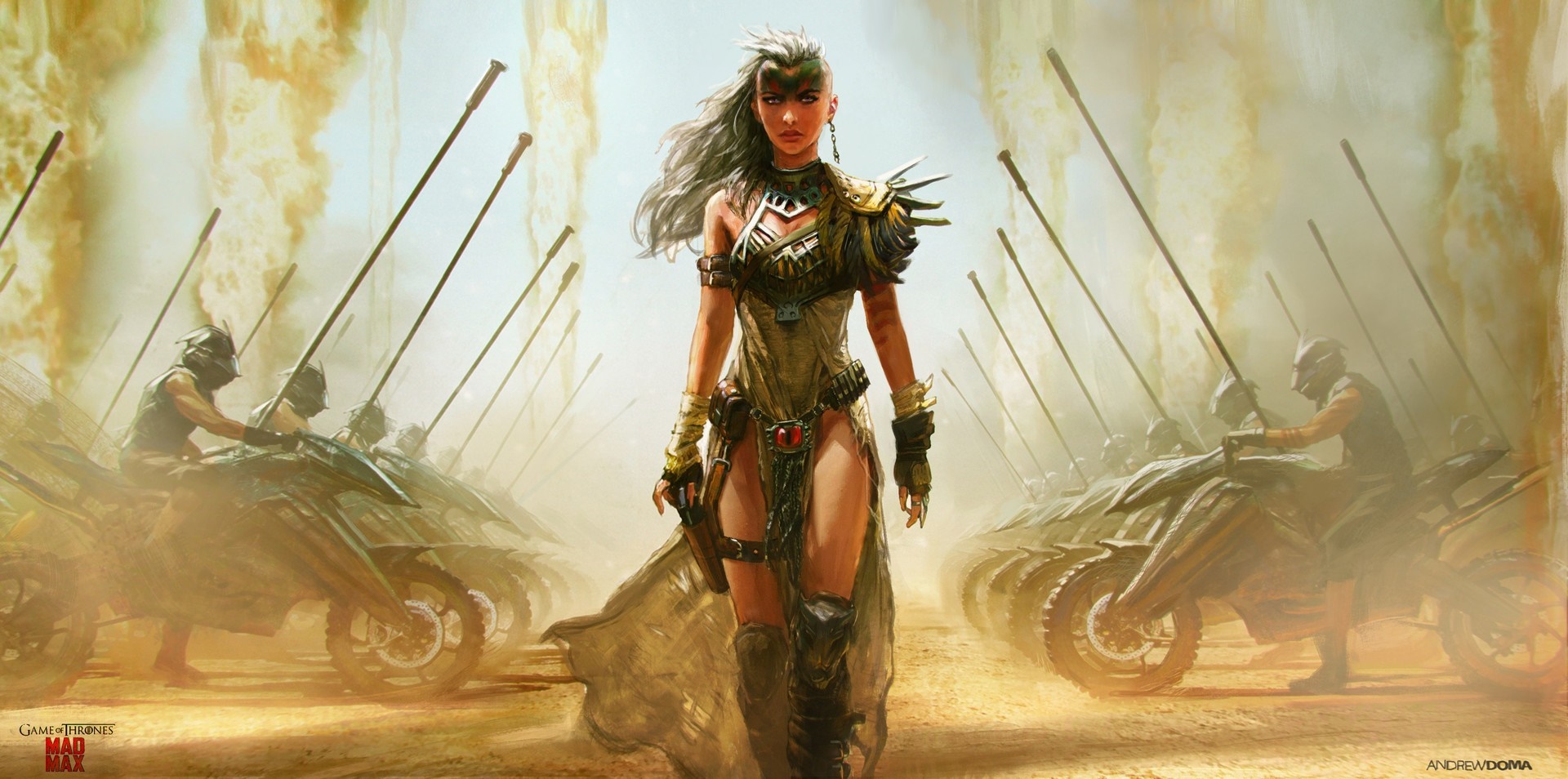 Furiosa from Mad Max with a war party HD Wallpaper