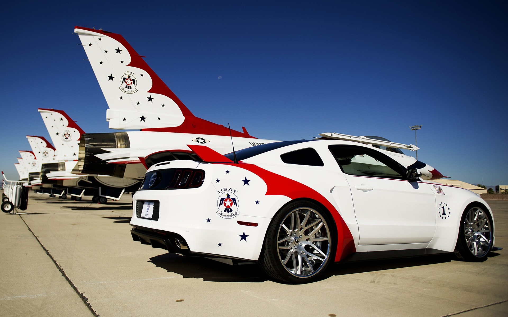 Ford Mustang GT US Air Force Thunderbirds Edition with Fighter Jets HD Wallpaper