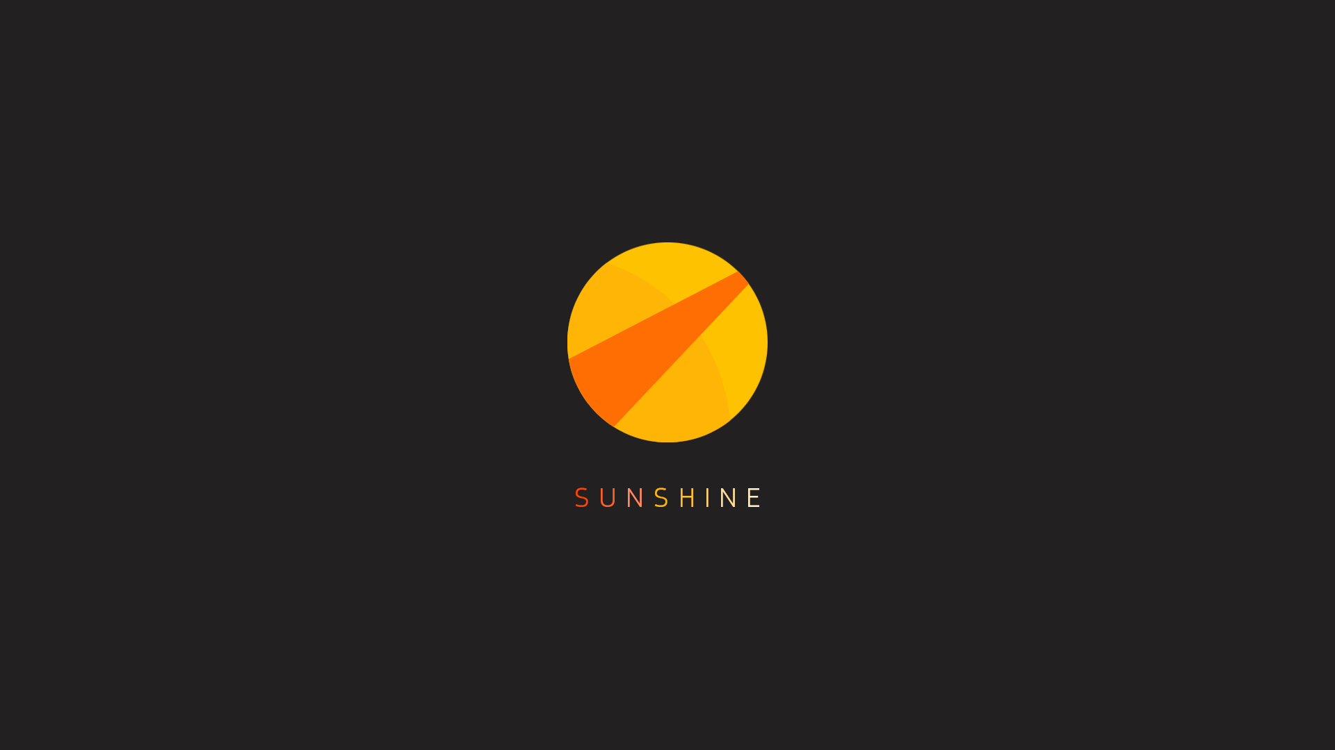 Sunshine logo with abstract sun and text HD Wallpaper