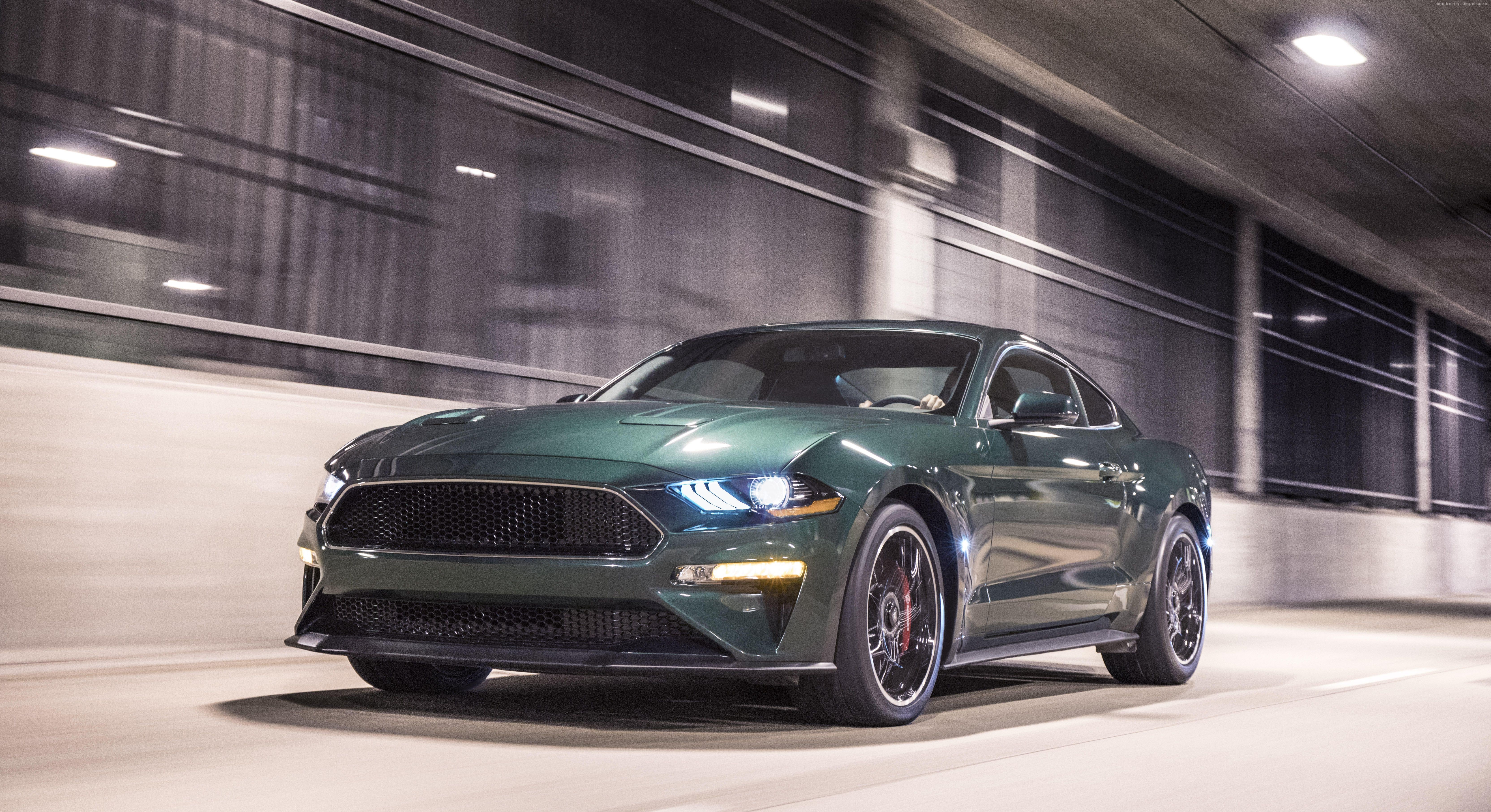 2018 Ford Mustang Bullitt driving in a tunnel HD Wallpaper