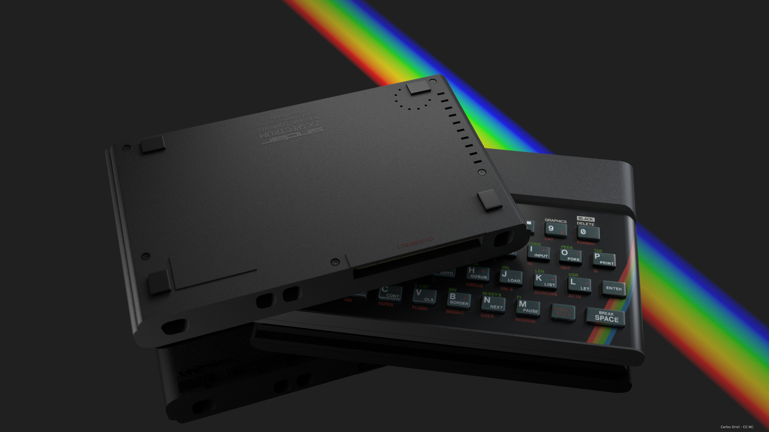 ZX Spectrum computer with rainbow light effect HD Wallpaper
