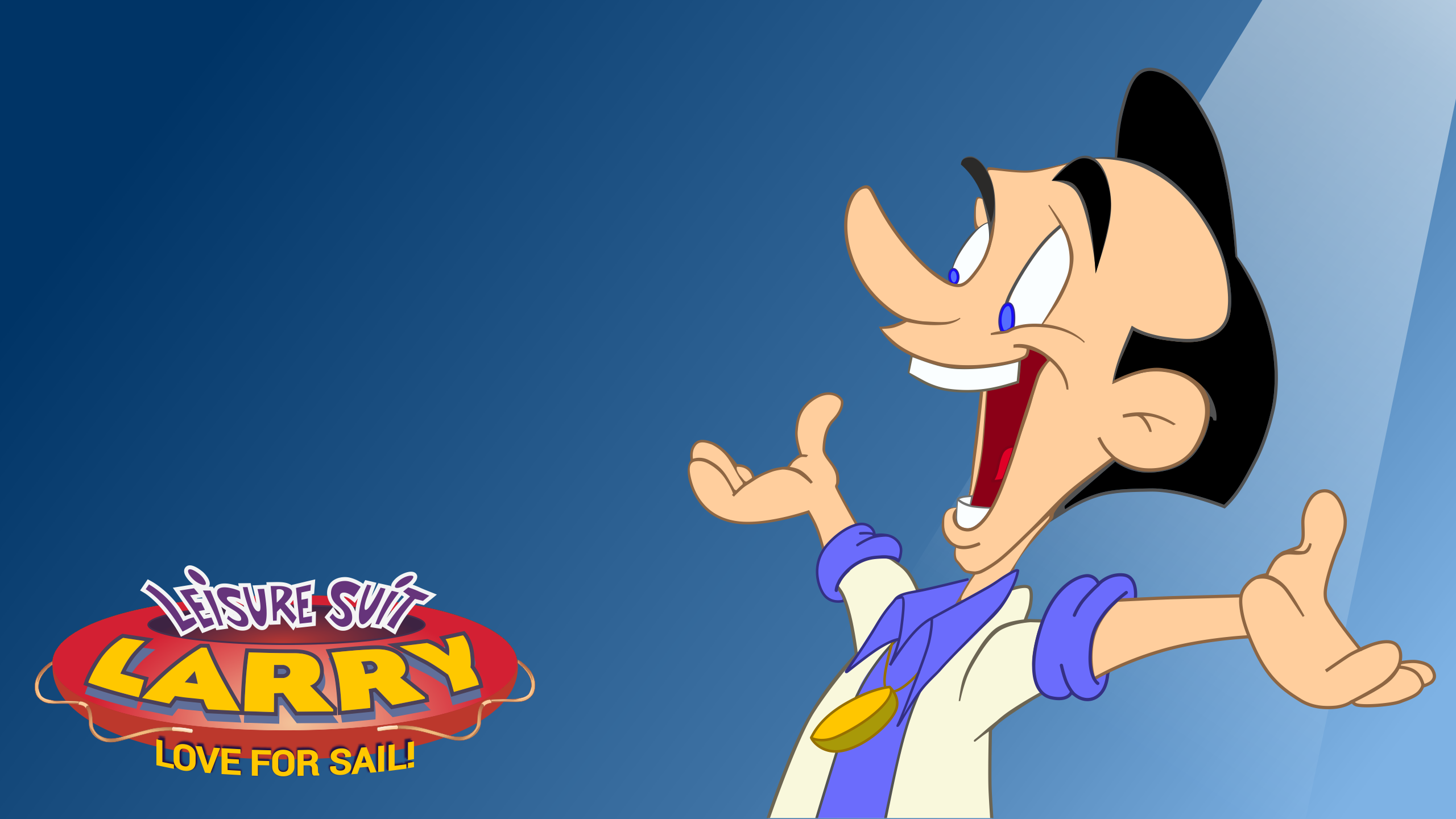 Leisure Suit Larry Love for Sail! game logo and character HD Wallpaper