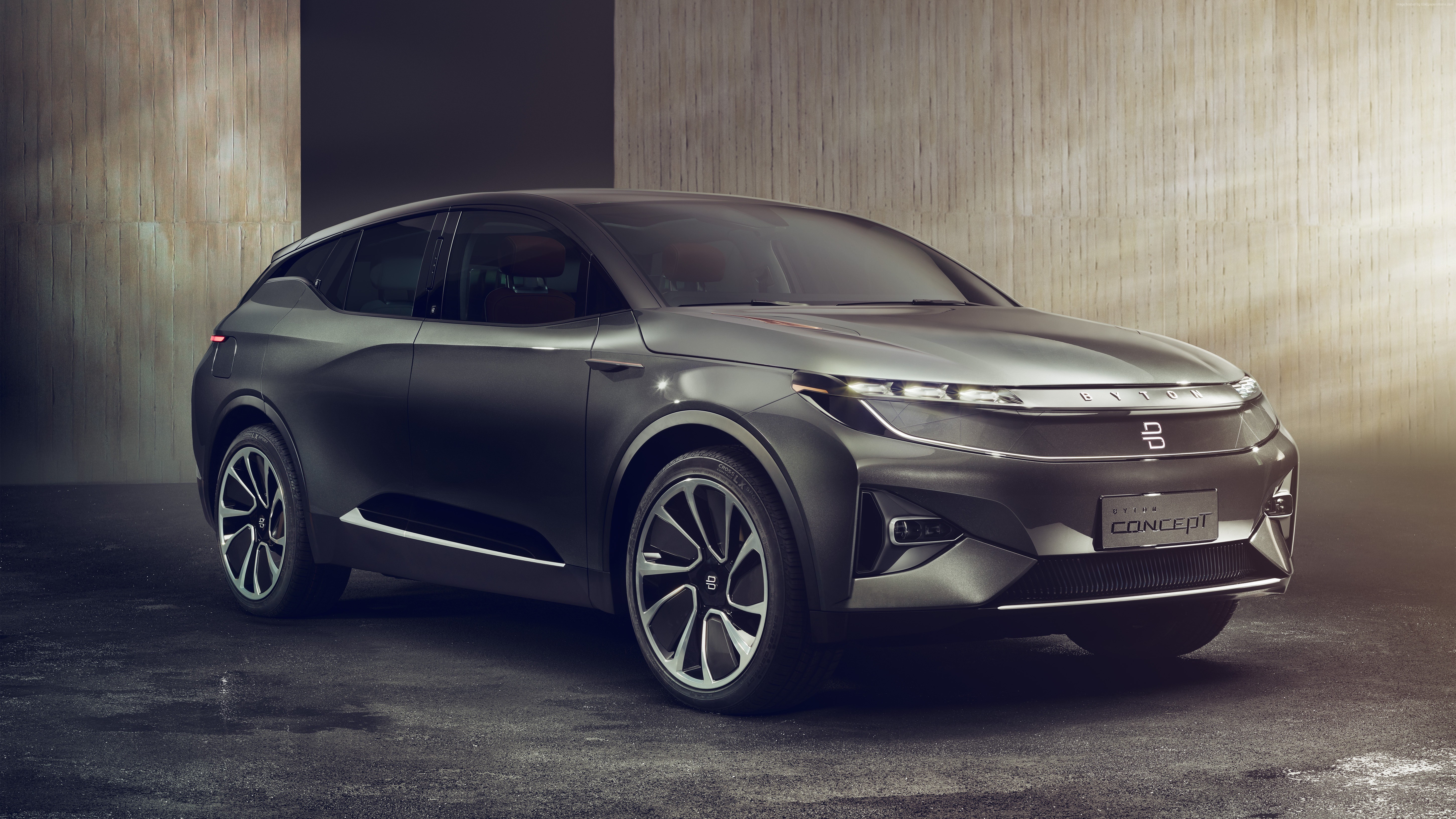 Byton electric concept car at CES 2018 HD Wallpaper