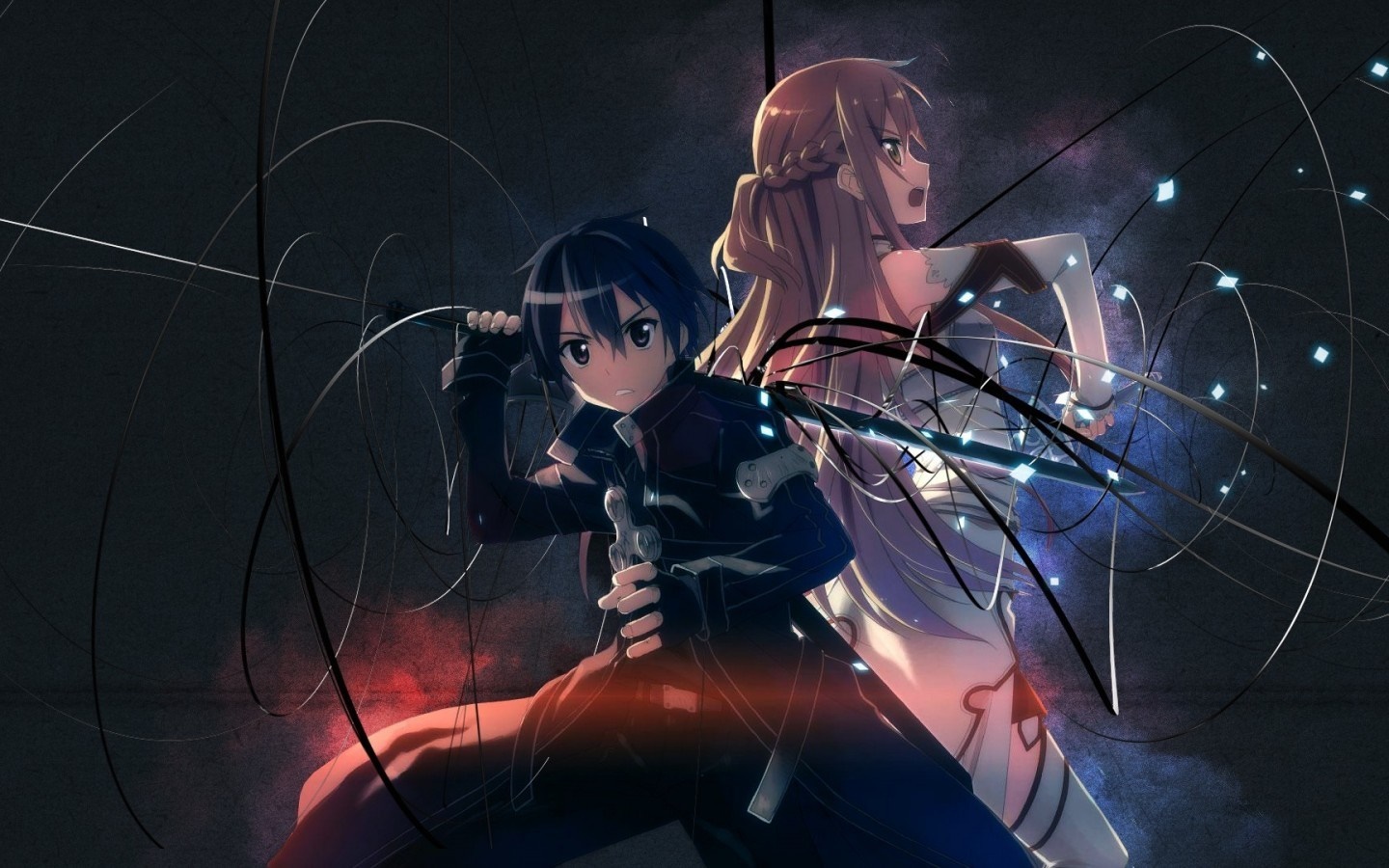 Kirigaya Kazuto and Yuuki Asuna from Sword Art Online HD Wallpaper
