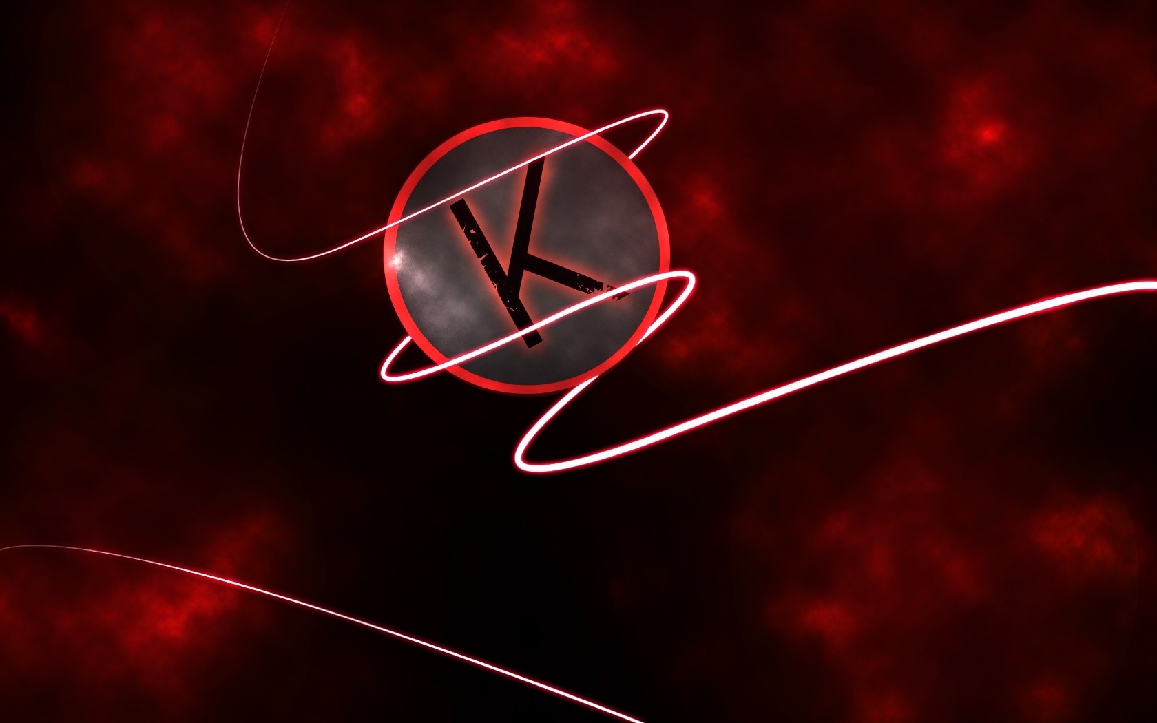 Darkness with red clouds and a circle with K symbol HD Wallpaper