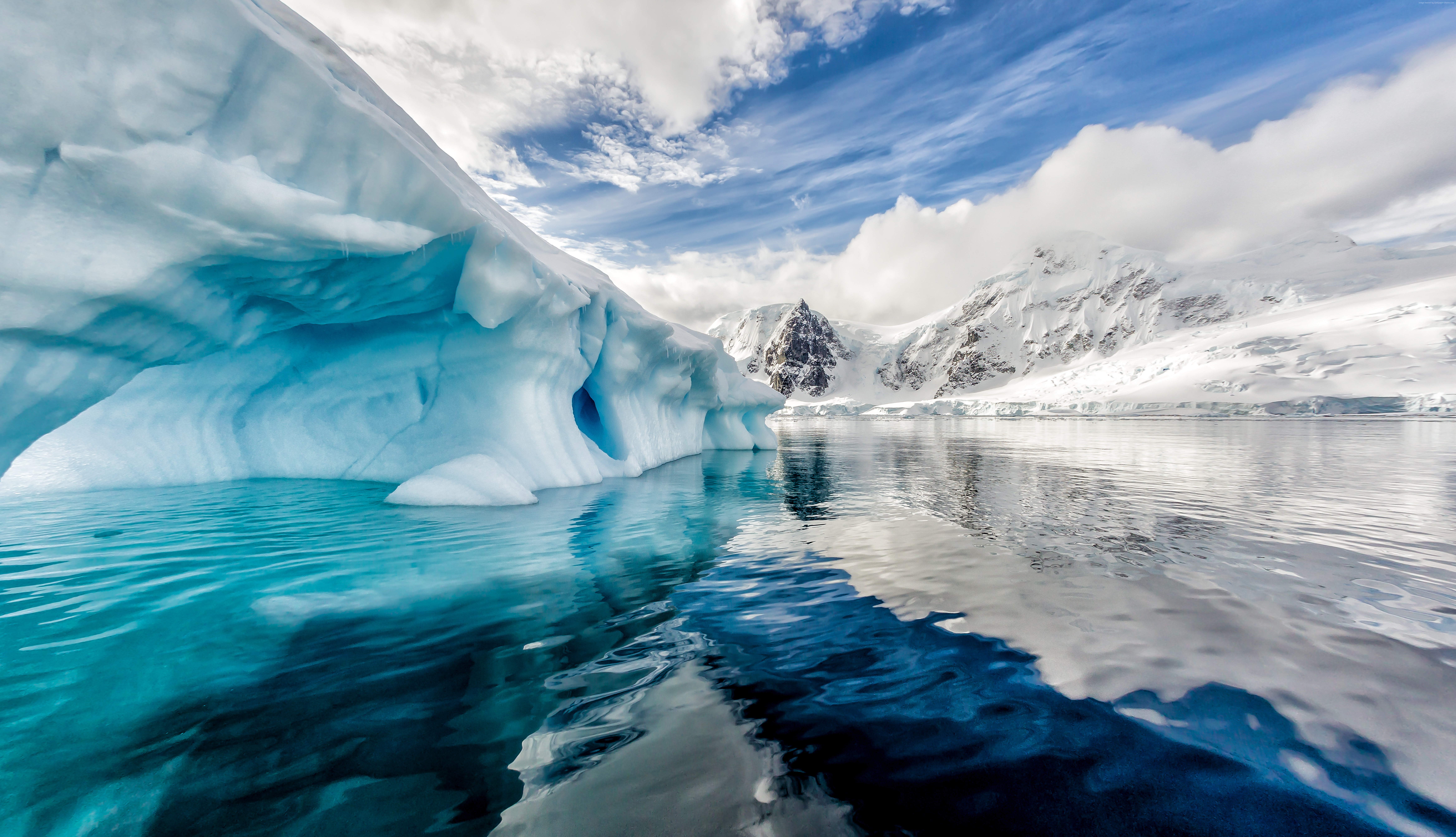iceberg, ocean, Antarctica, 8k HD Wallpaper