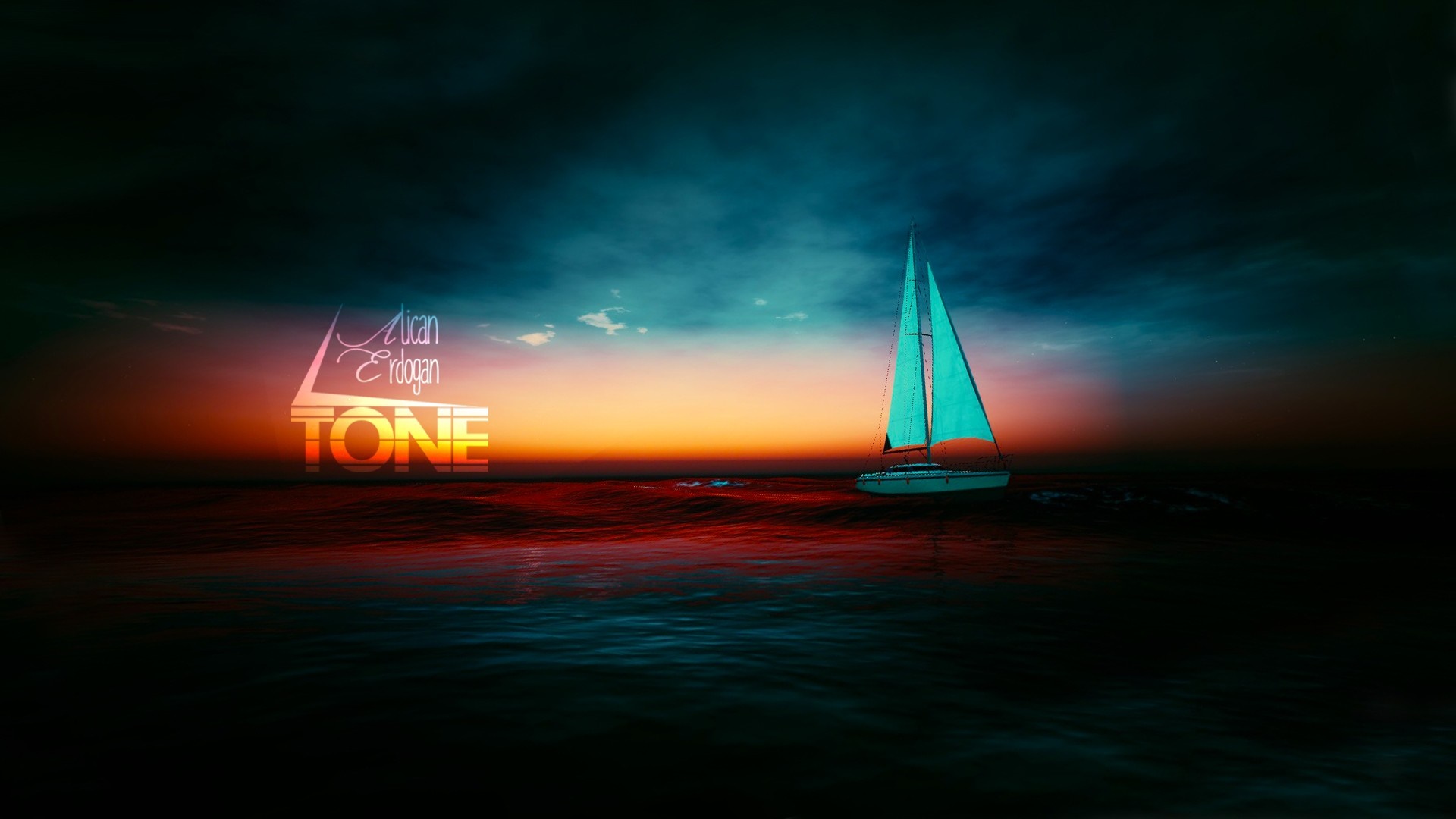 Mican Erdogan Tone sailboat at sunset HD Wallpaper