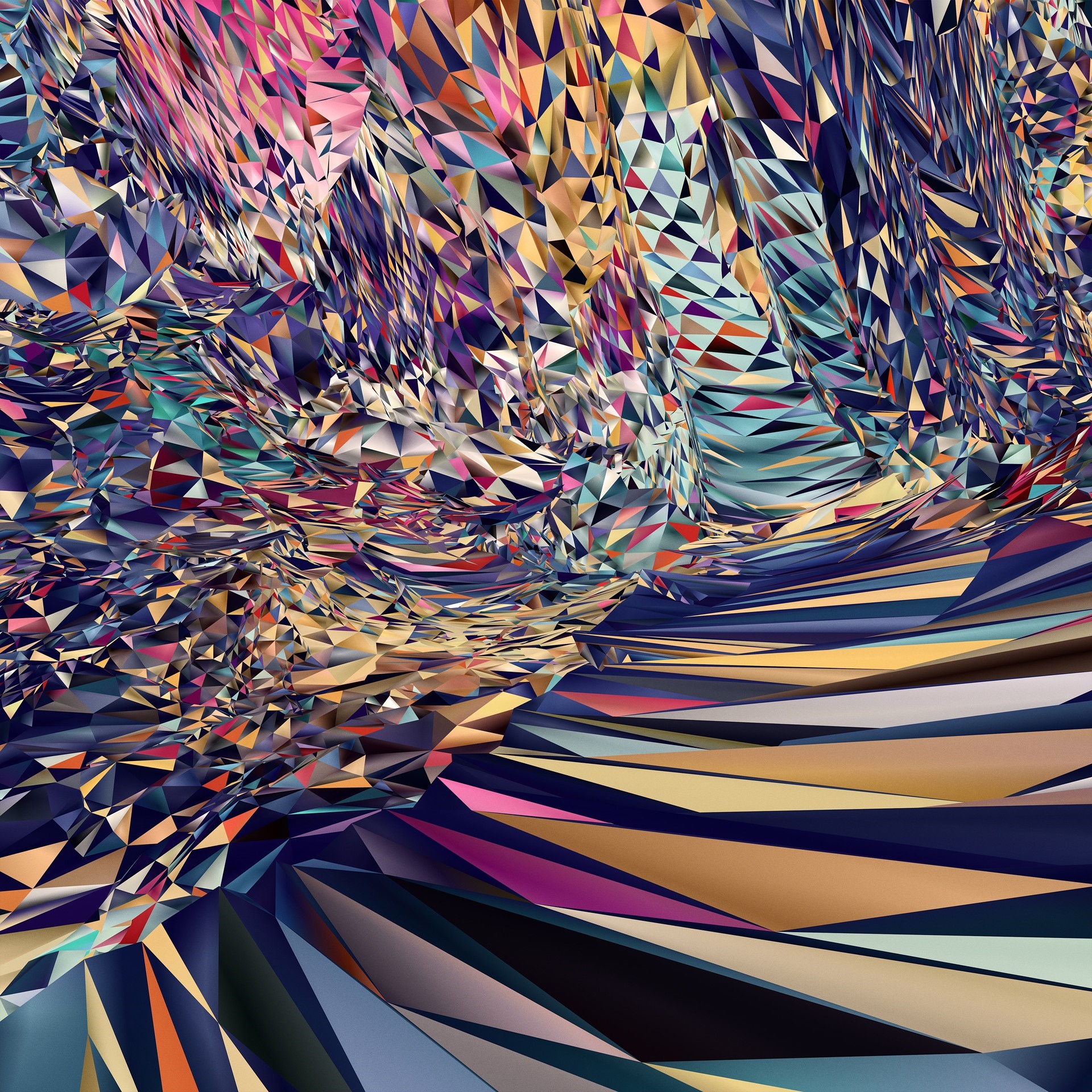 Abstract geometric art with vibrant colors HD Wallpaper