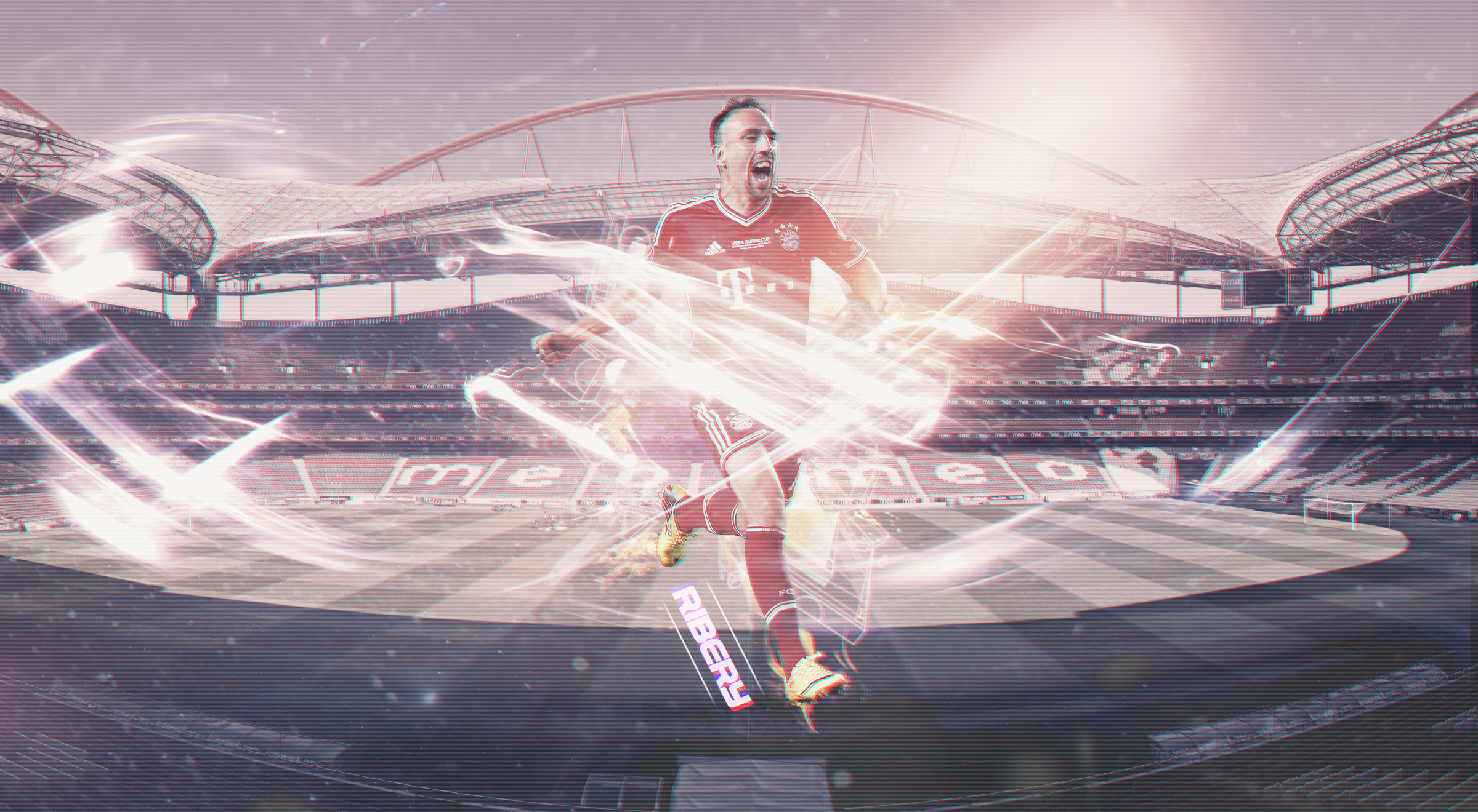 Franck Ribery playing soccer in a stadium HD Wallpaper