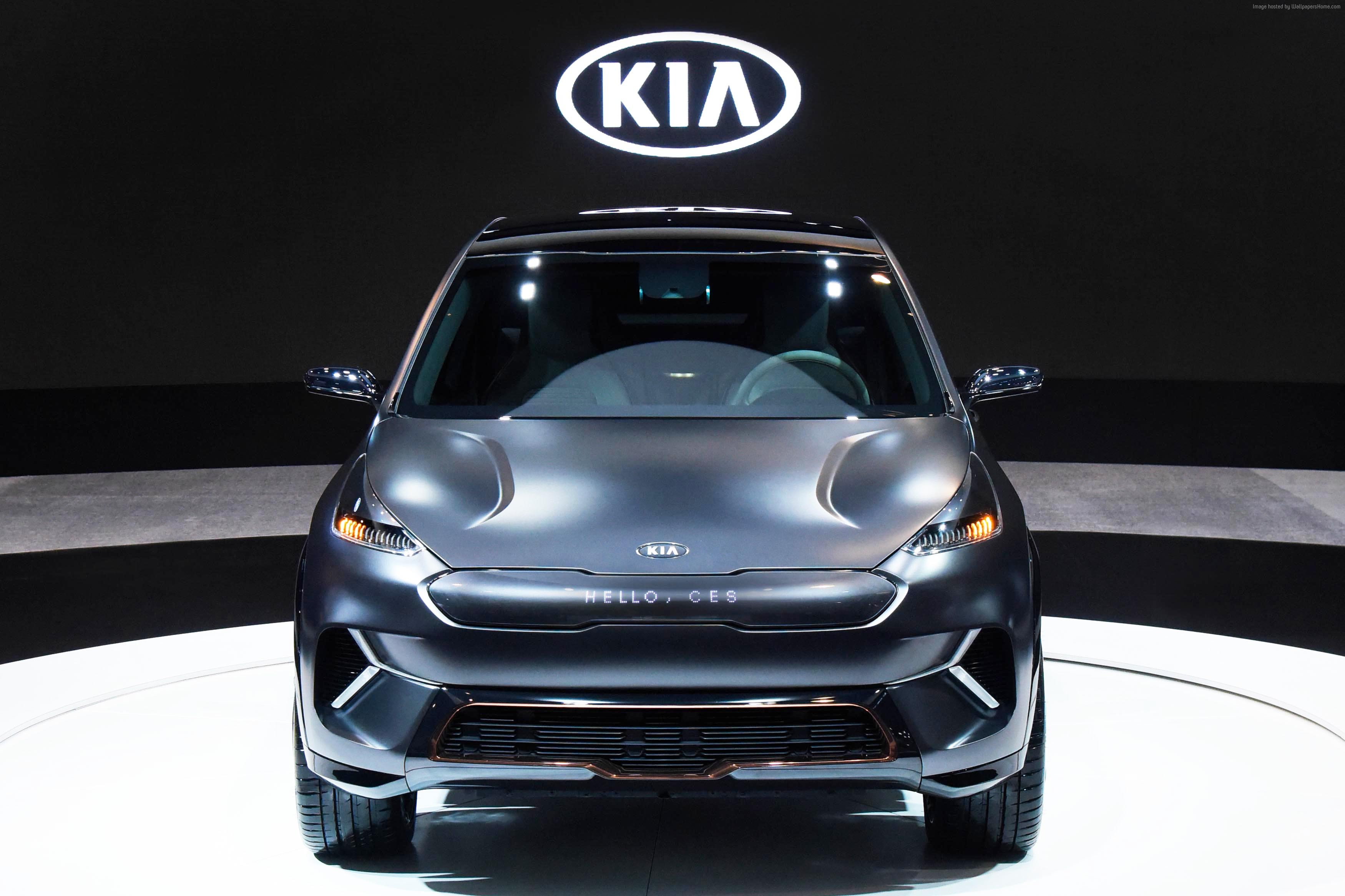 Kia Niro EV concept car at CES 2018 HD Wallpaper