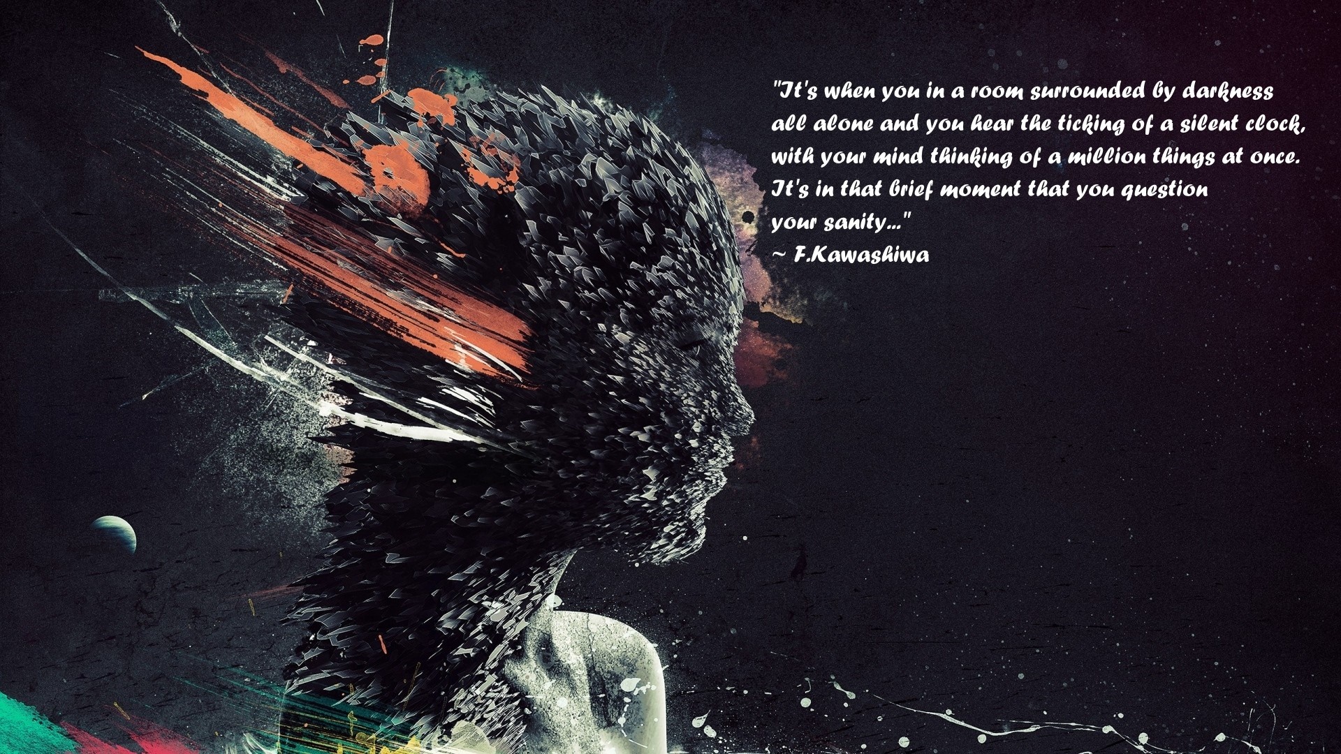 Quote about darkness and sanity HD Wallpaper