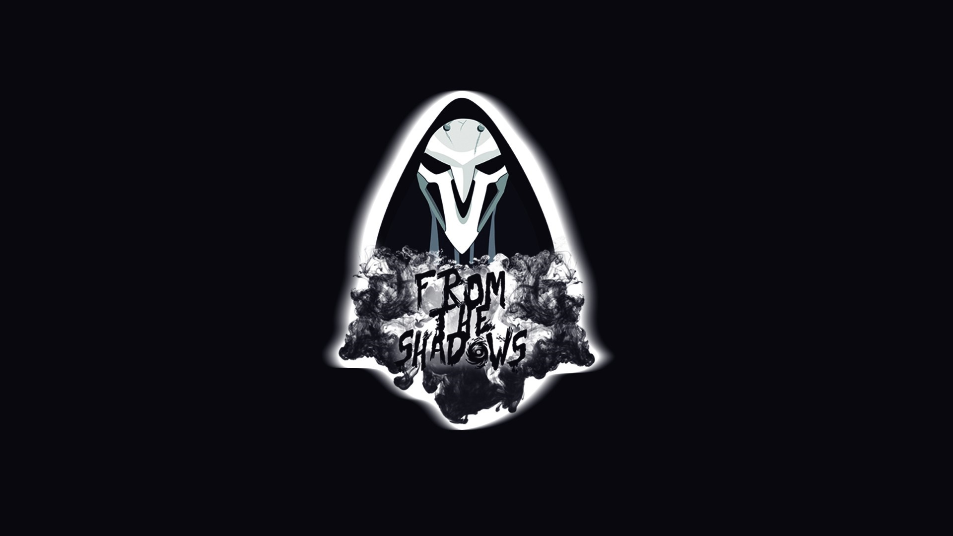 Reaper from Overwatch with "From the Shadows" text HD Wallpaper