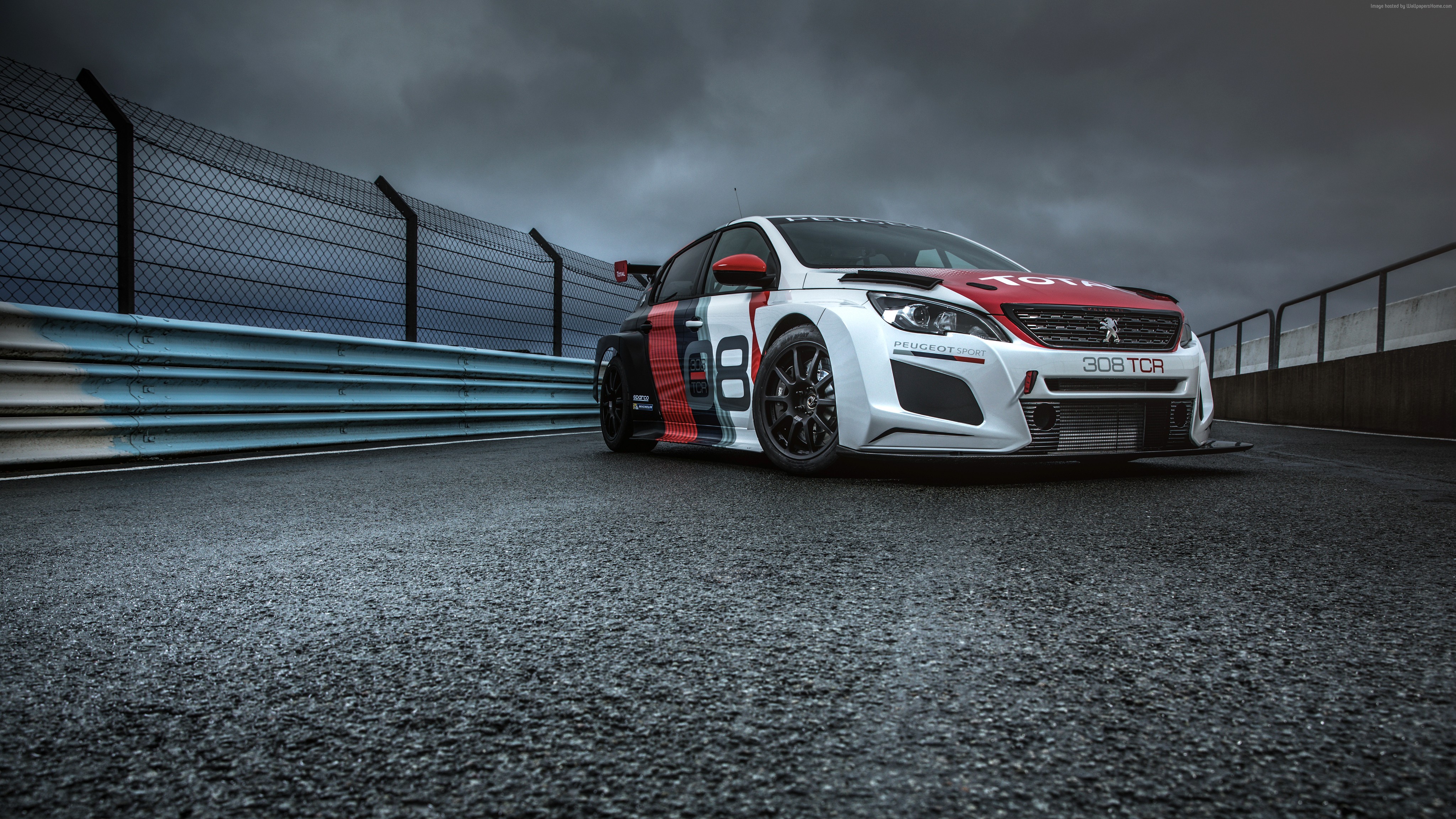4K Peugeot 308 TCR race car on track HD Wallpaper